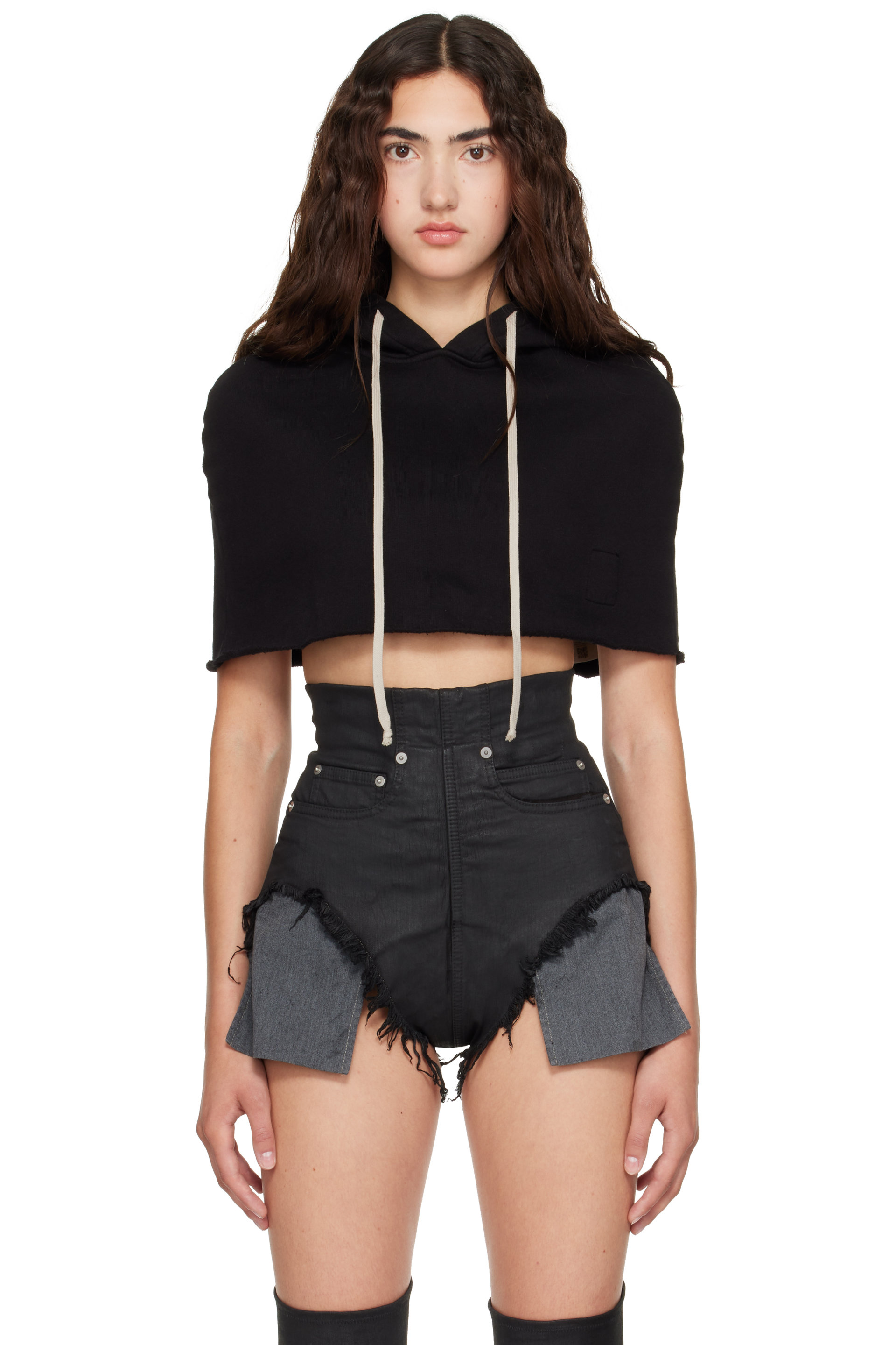 Rick Owens DRKSHDW - Black Tower Hood Shrug