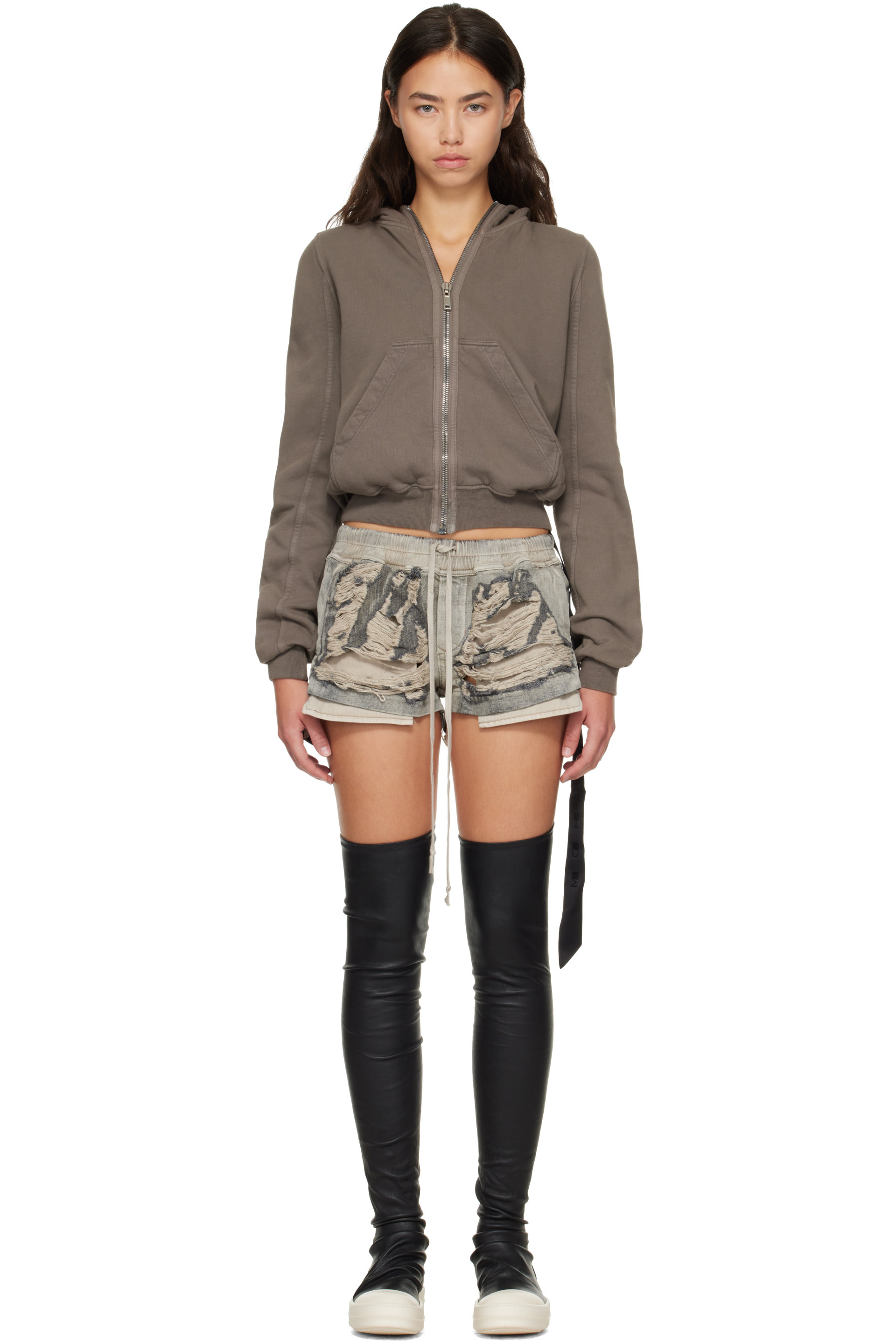 Rick Owens DRKSHDW - Gray Tower Small Hoodie
