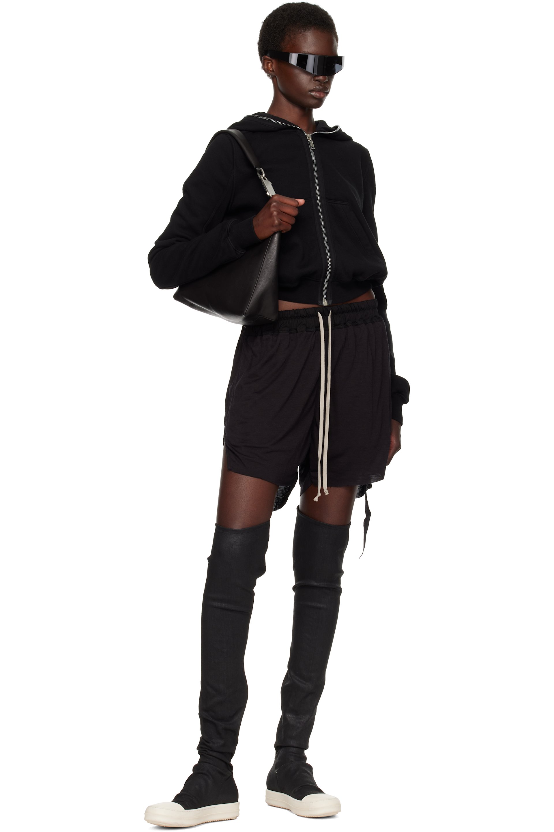 Rick Owens DRKSHDW - Black Tower High Sock Sneaks Tall Boots