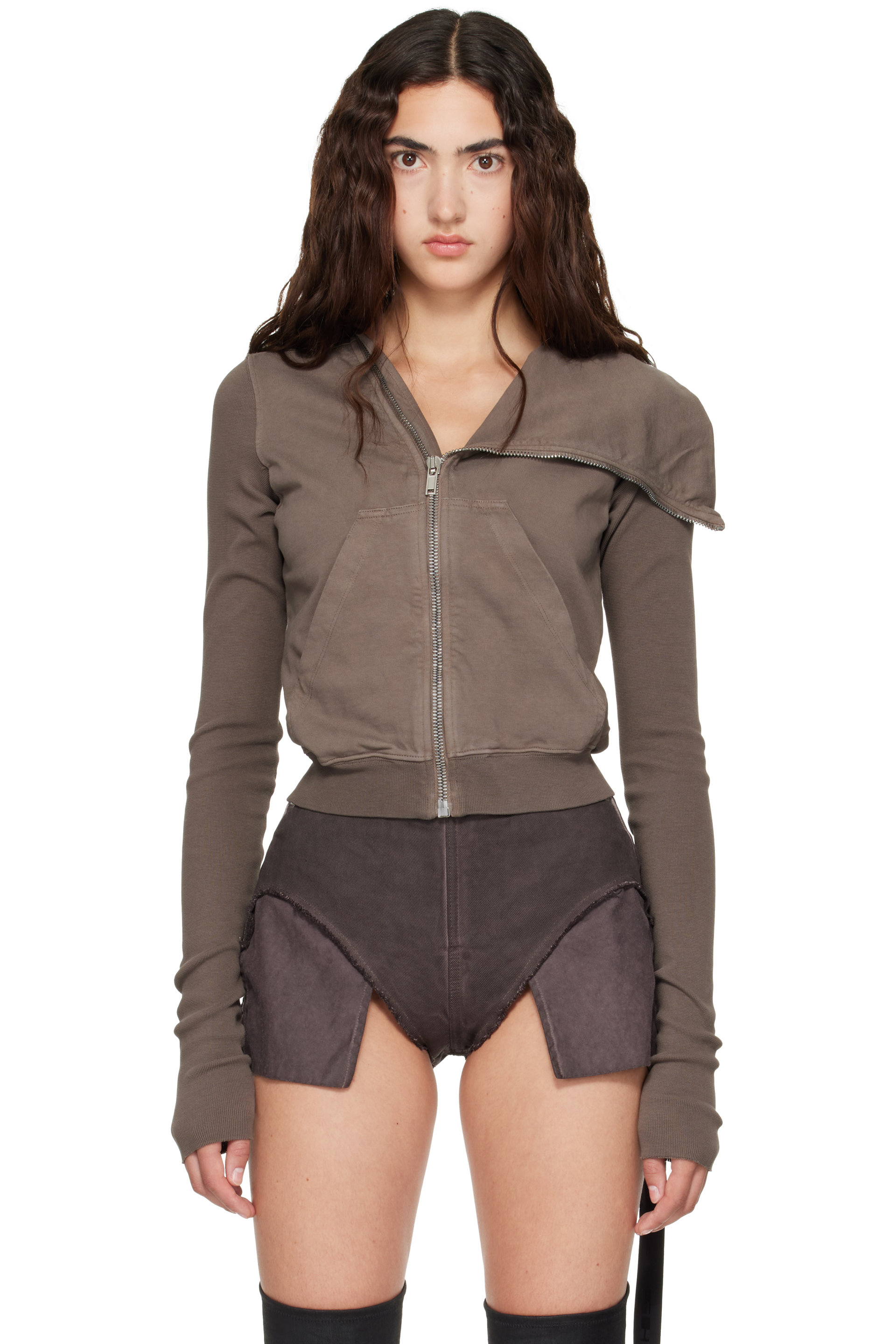 Rick Owens DRKSHDW - Taupe Tower Mountain Sweat Jacket