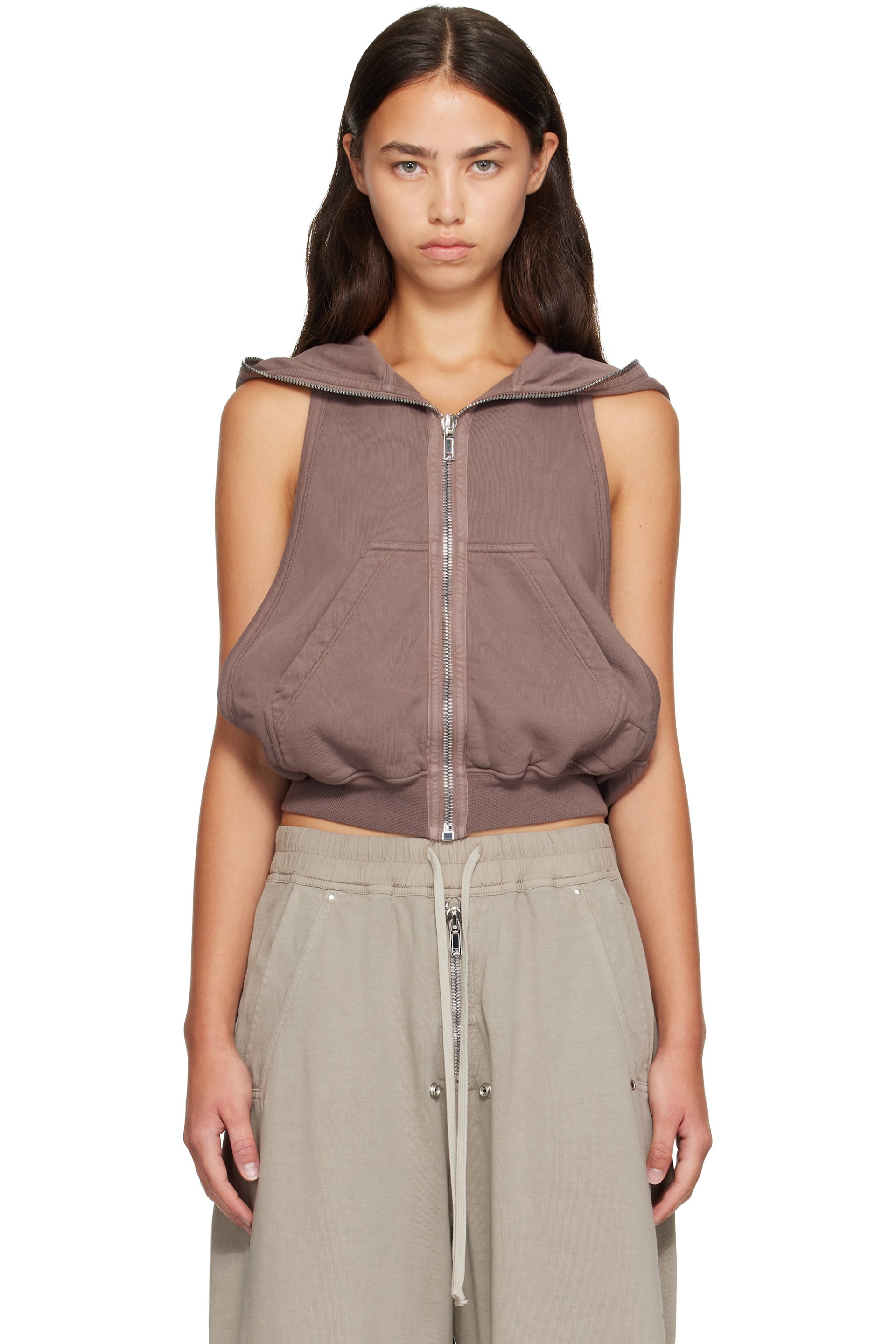 Rick Owens DRKSHDW - Taupe Tower Cyclops SL Hoodie