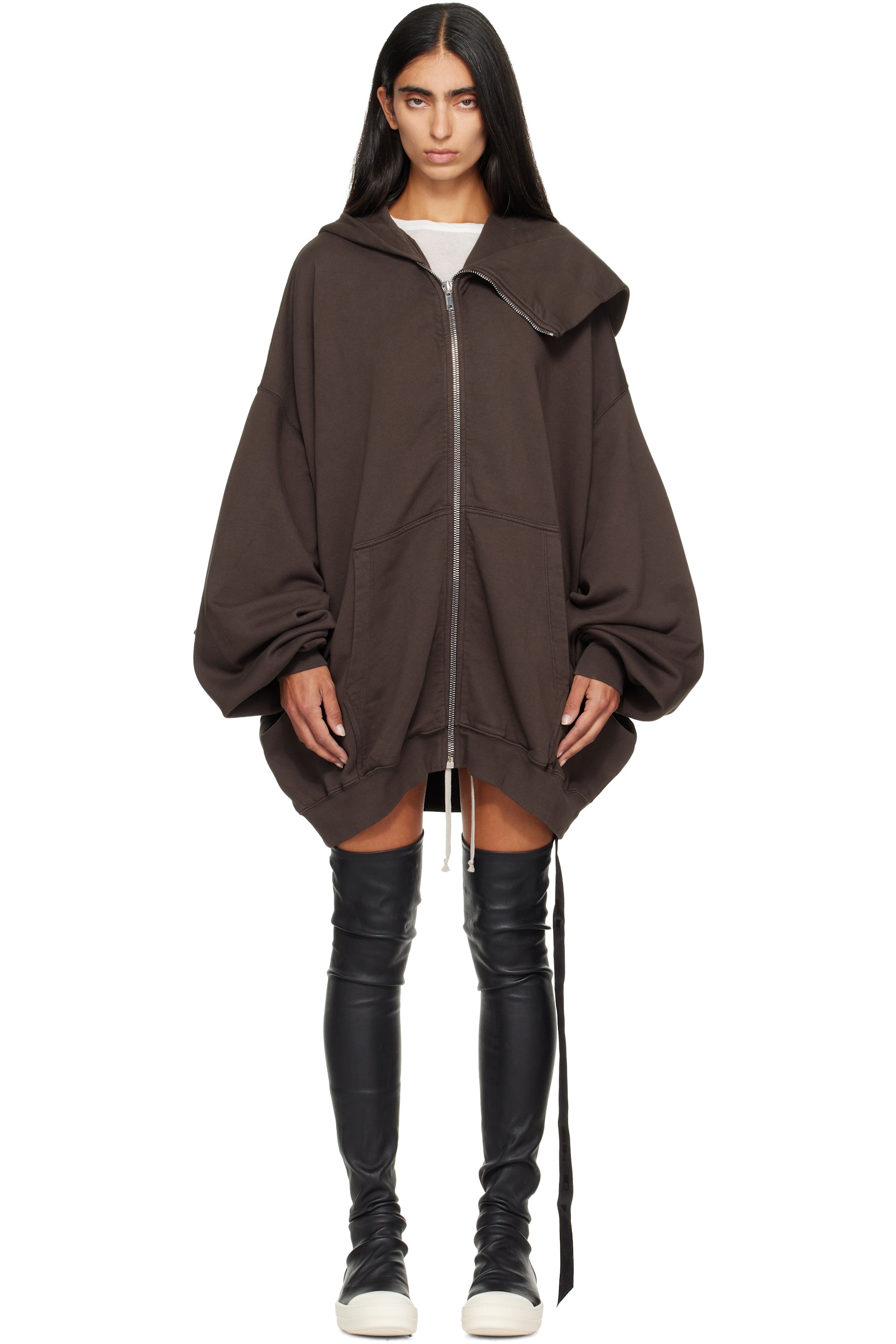Rick Owens DRKSHDW - Gray Tower Mountain Hun Hoodie