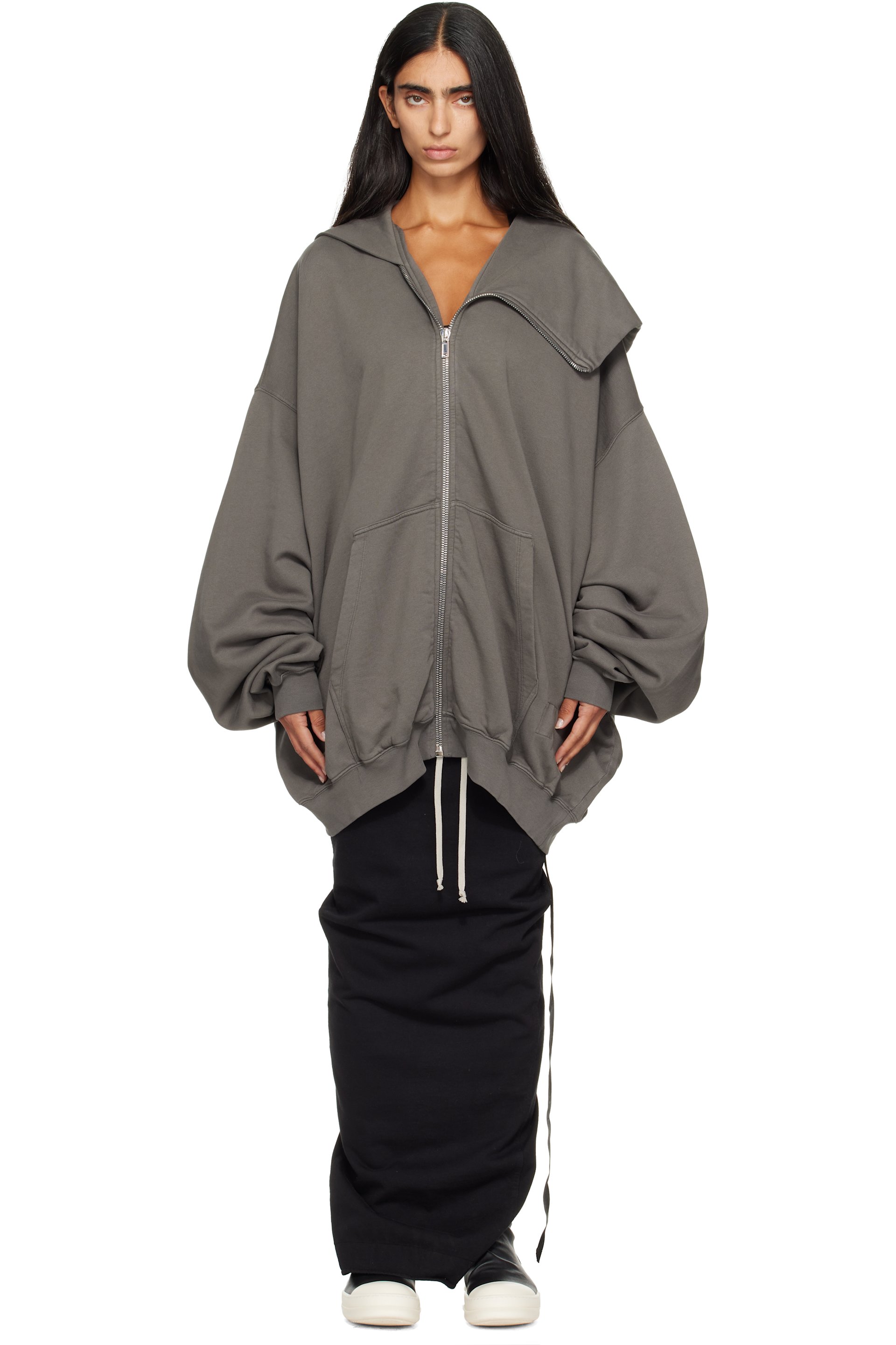 Rick Owens DRKSHDW - Gray Tower Mountain Hun Hoodie