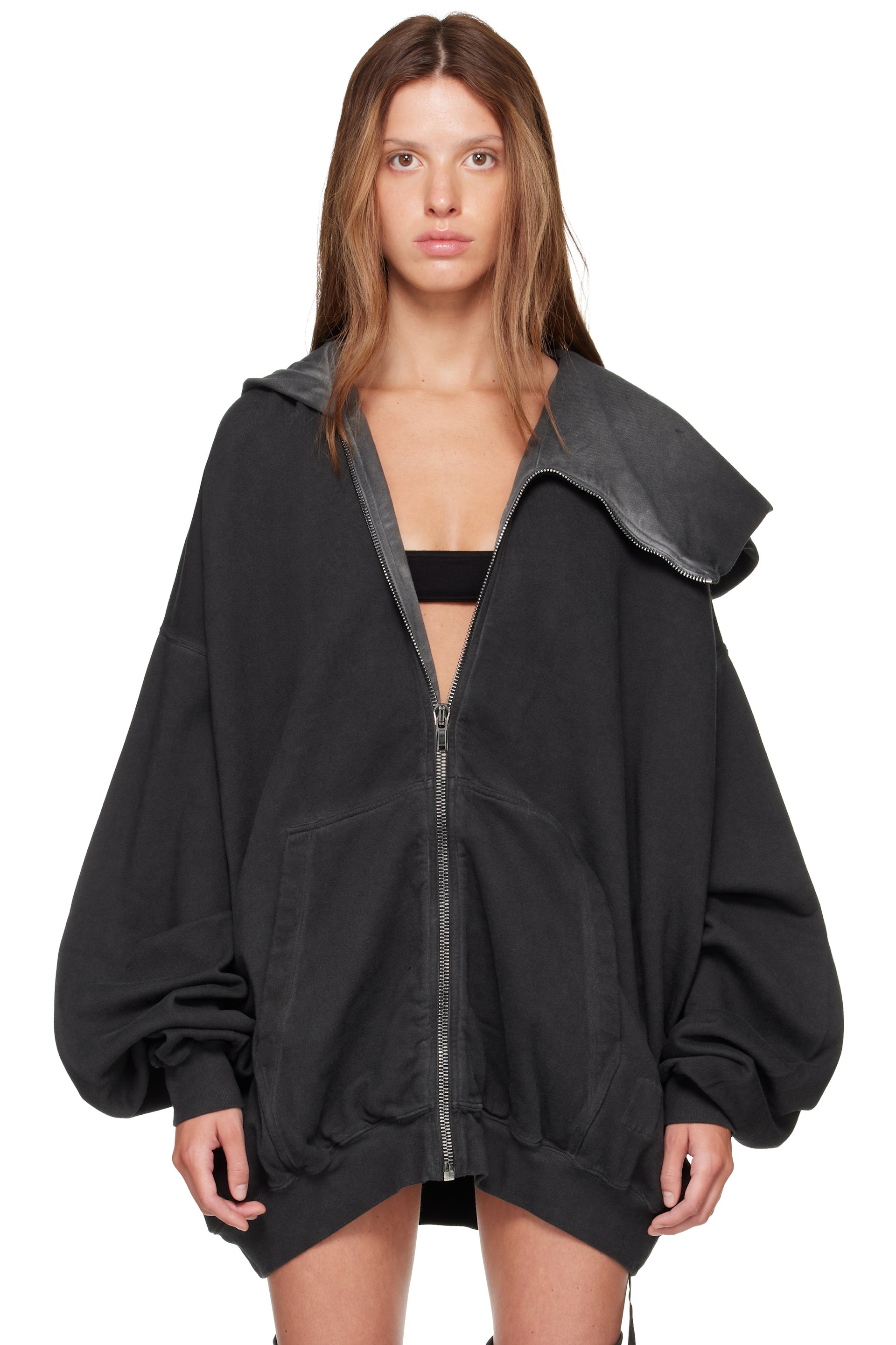 Rick Owens DRKSHDW - Gray Tower Mountain Hun Hoodie