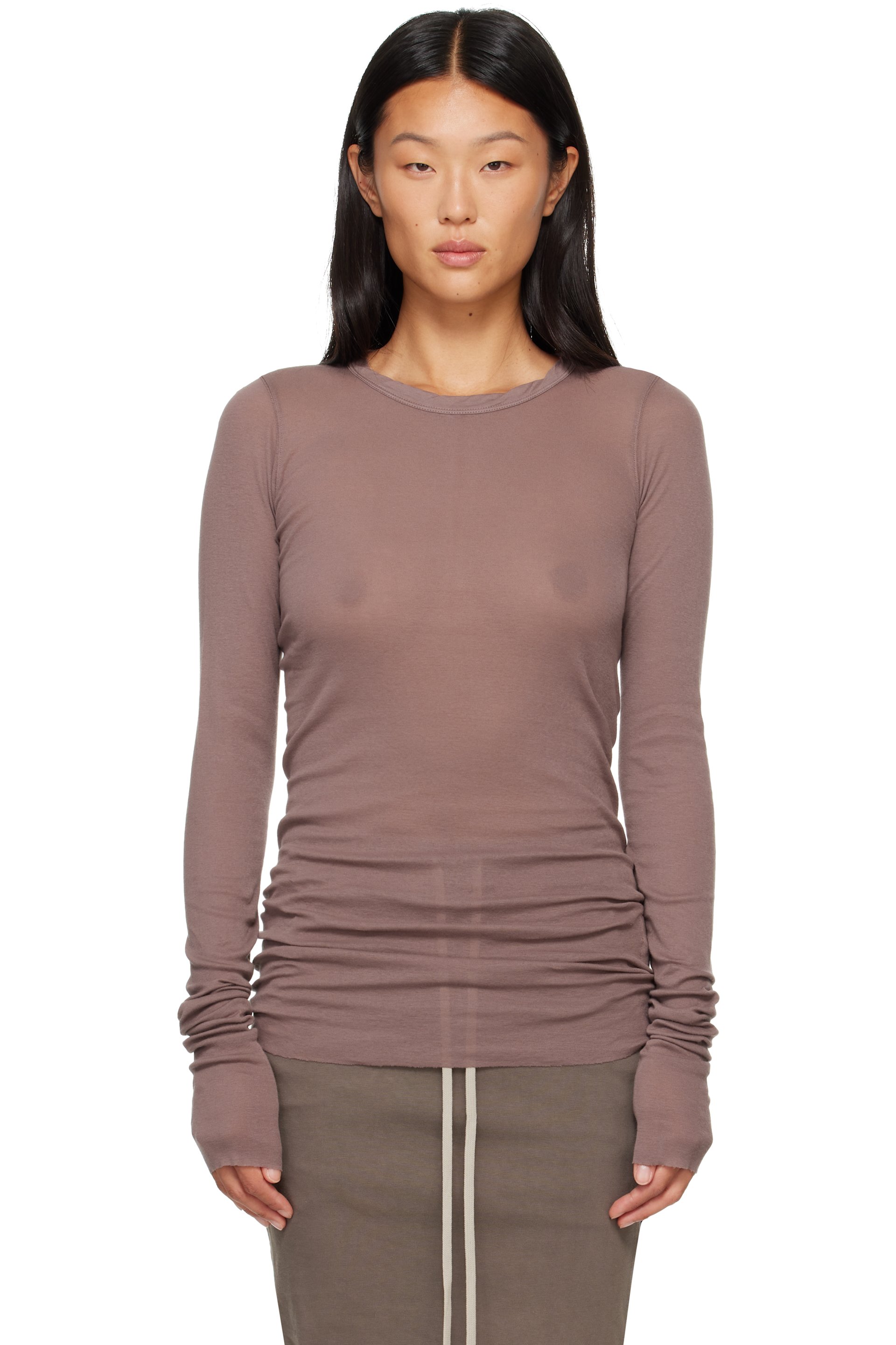Rick Owens DRKSHDW - Taupe Tower Basic LS T-shirt