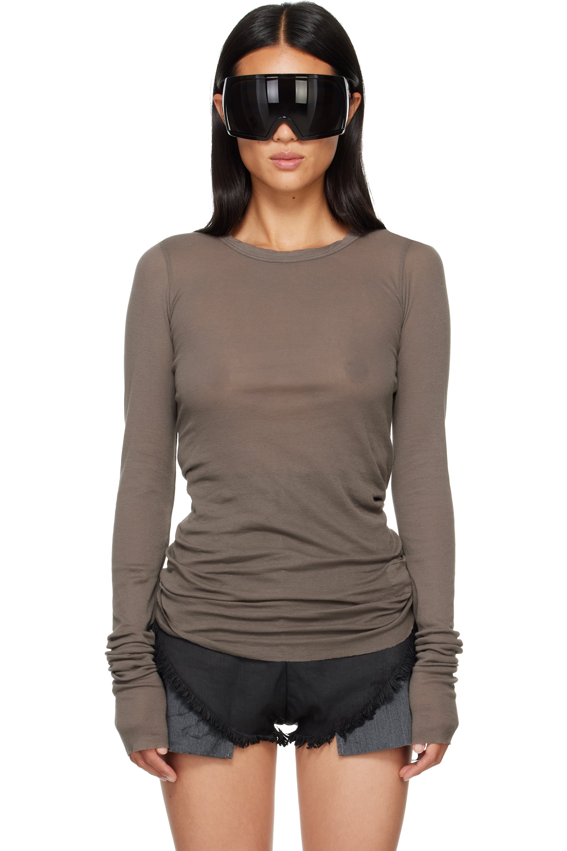 Rick Owens DRKSHDW - Taupe Tower Basic LS T-shirt