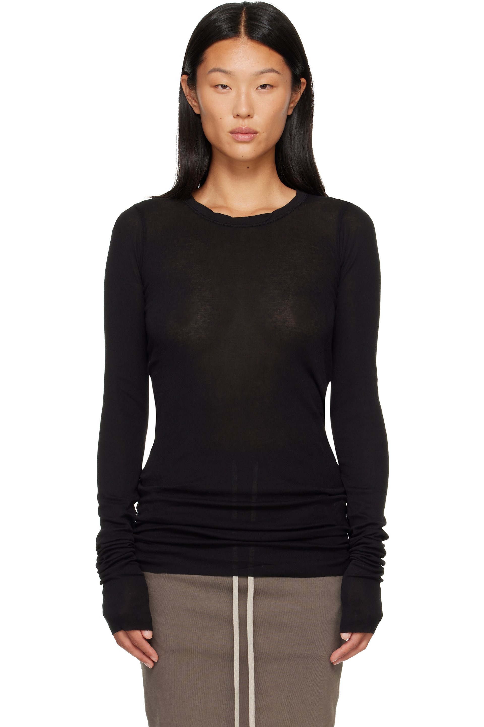 Rick Owens DRKSHDW - Black Tower Basic LS T-shirt