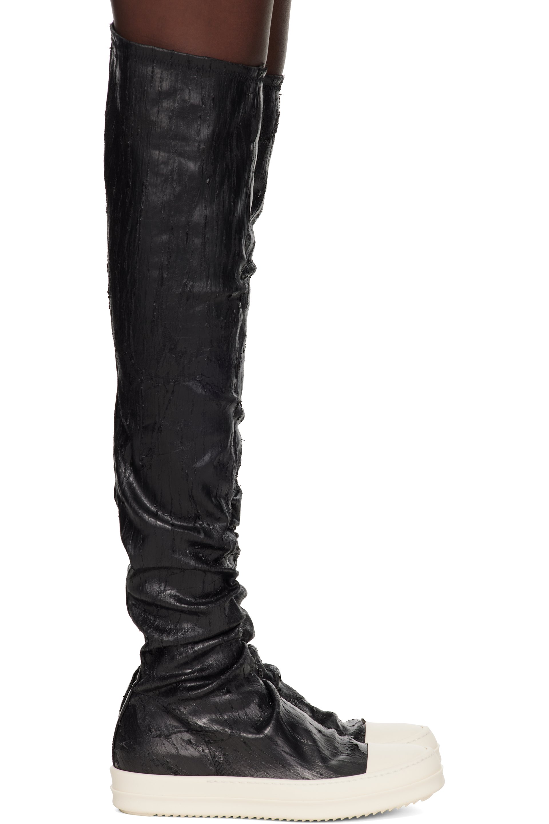 Rick Owens DRKSHDW - Black Tower High Sock Sneaks Tall Boots