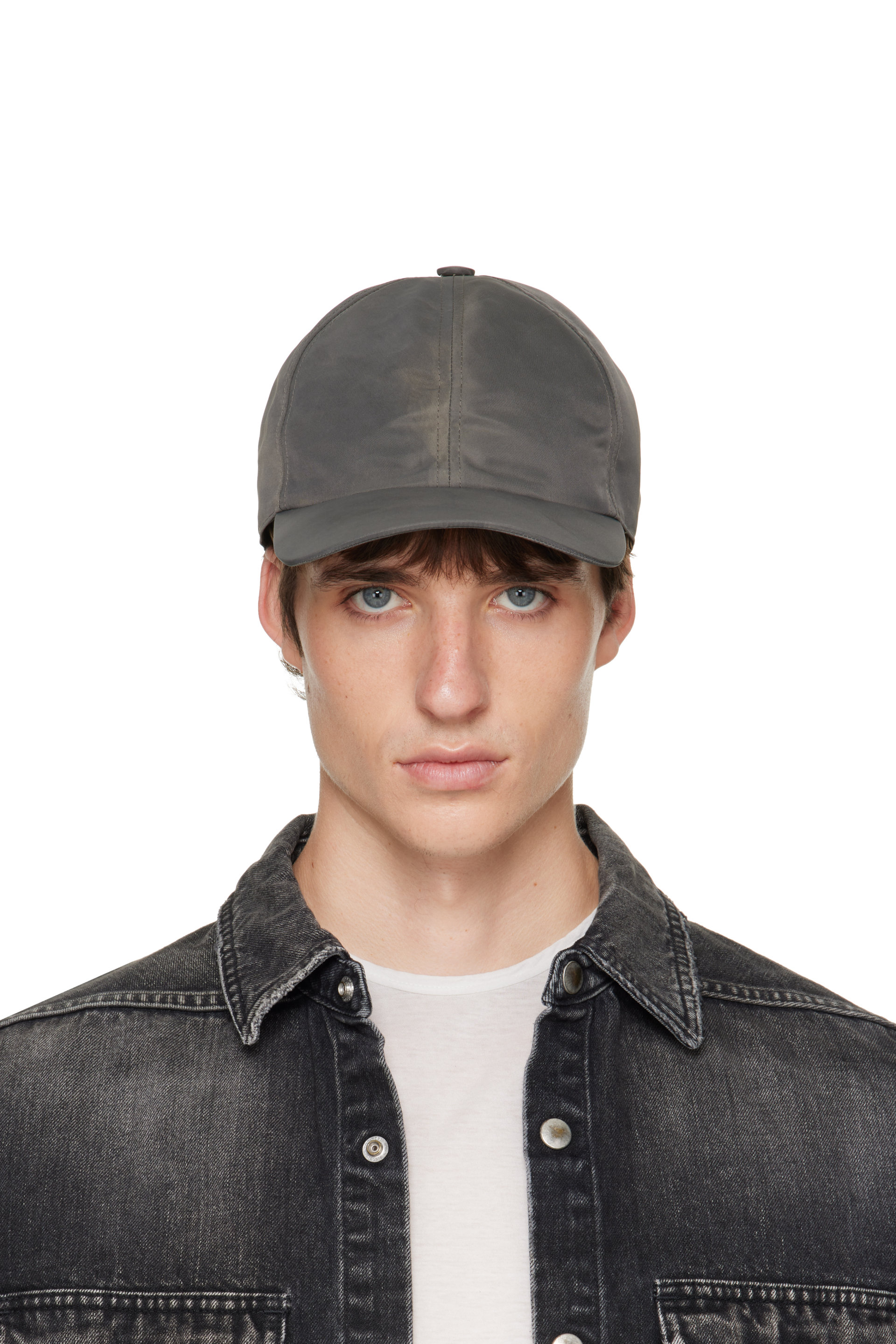 Rick Owens DRKSHDW - Casquette de baseball grise à effet délavé- Tower