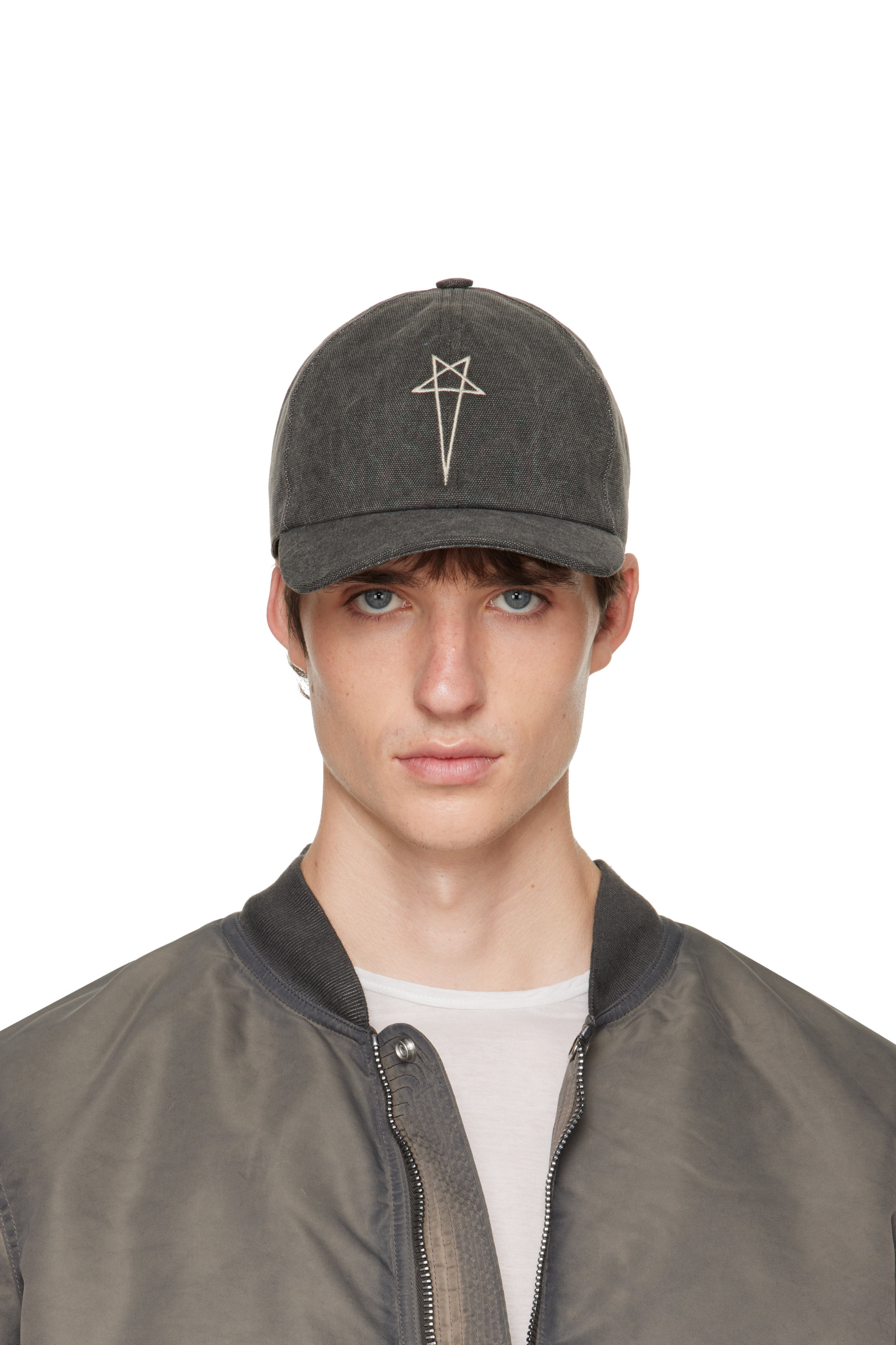 Rick Owens DRKSHDW - Gray Tower Pentagram Embroidery Baseball Cap
