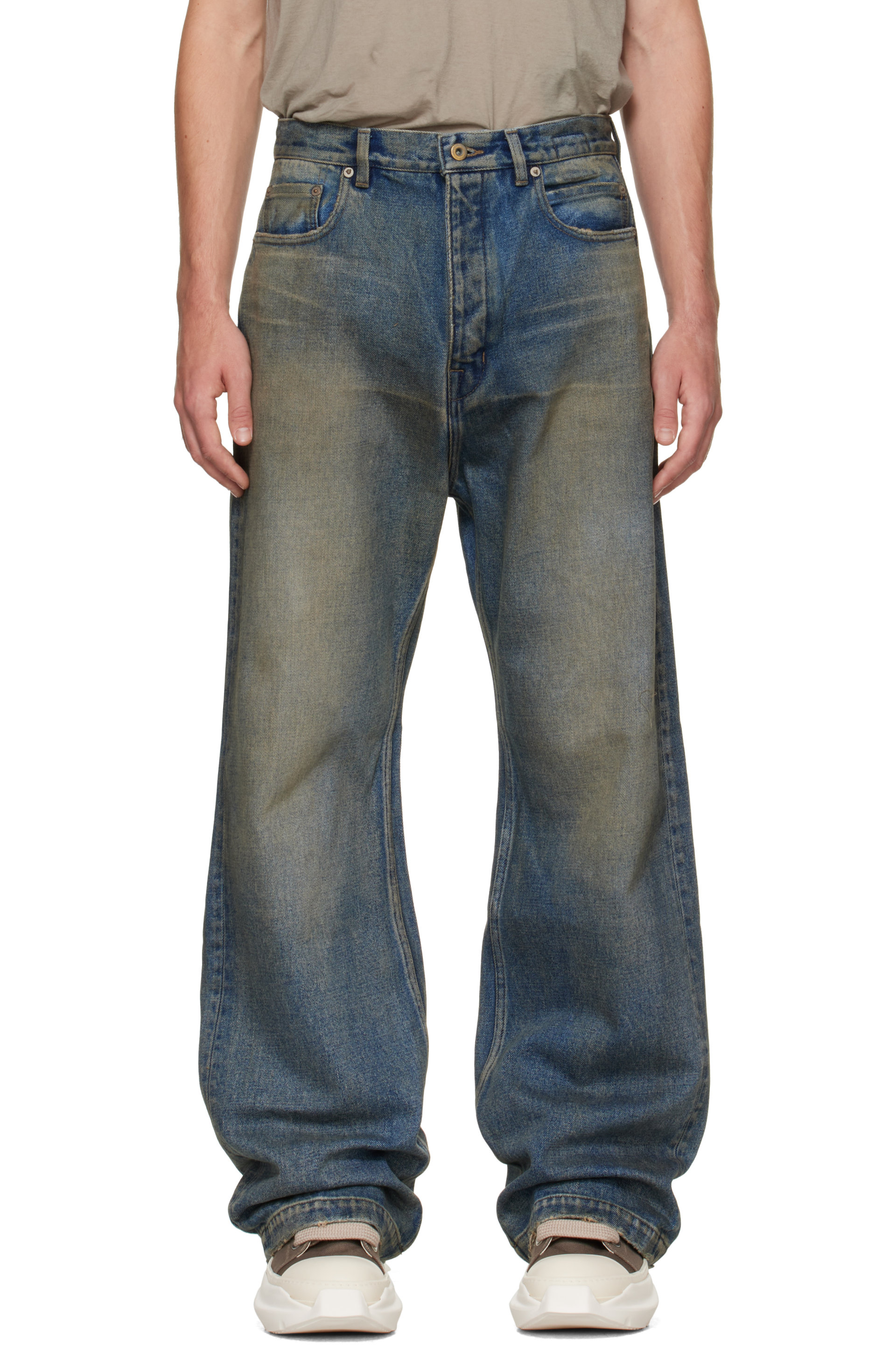 Rick Owens DRKSHDW - Blue Tower Strobe Jeans