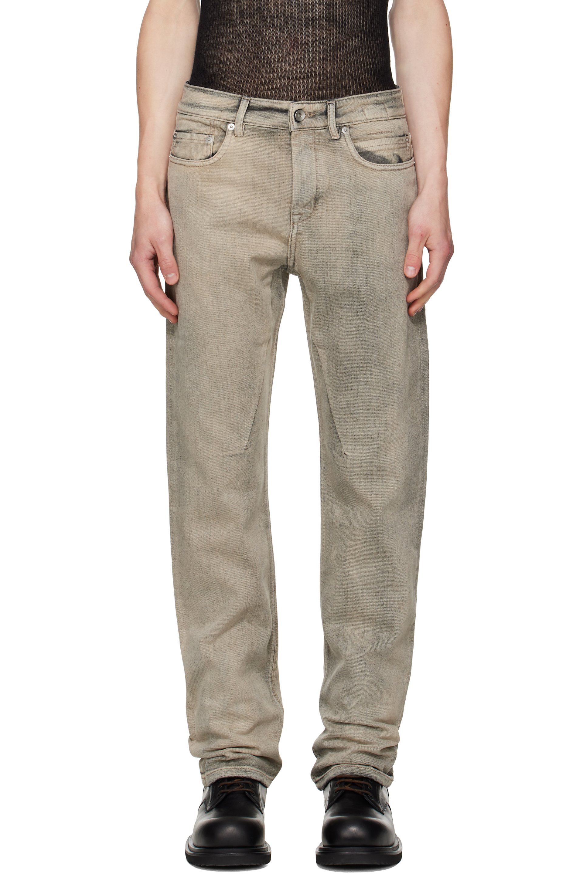 Rick Owens DRKSHDW - Gray Tower Fog Cut Jeans