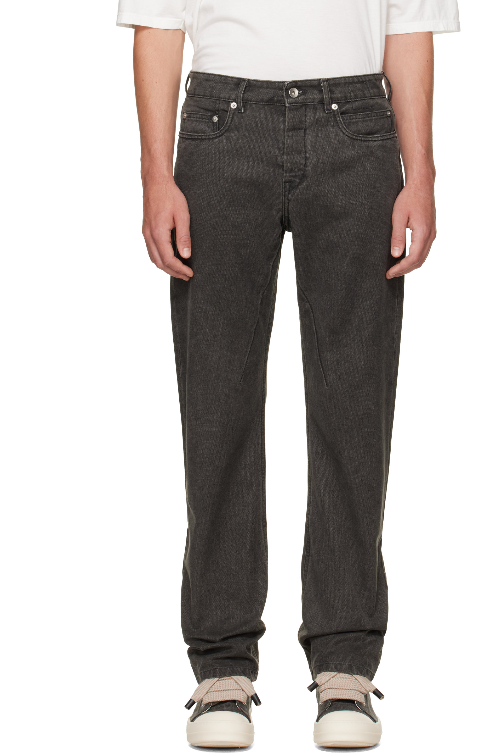 Rick Owens DRKSHDW - 灰色 Tower Fog Cut 牛仔裤