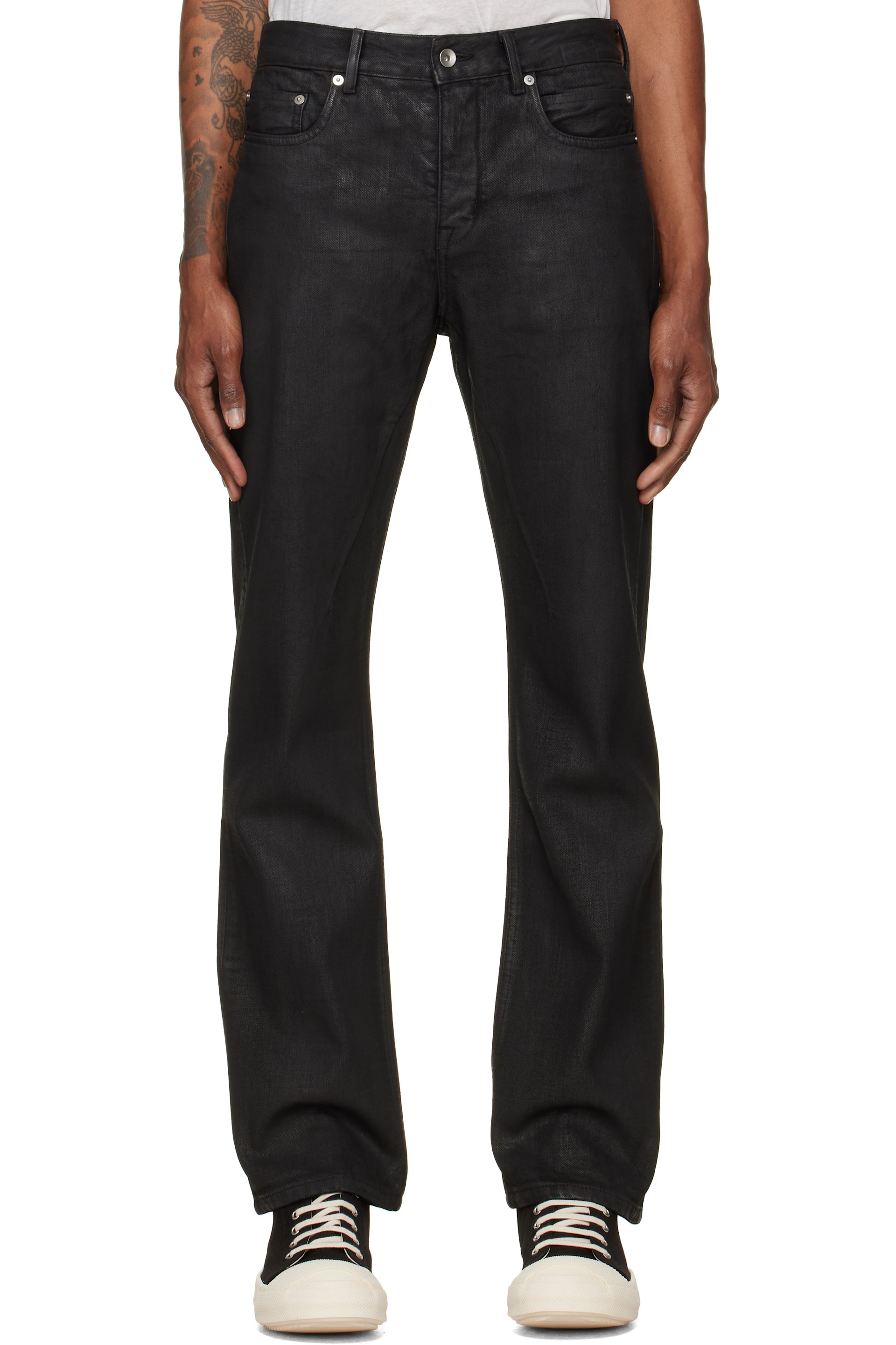 Rick Owens DRKSHDW - Black Tower Fog Cut Jeans
