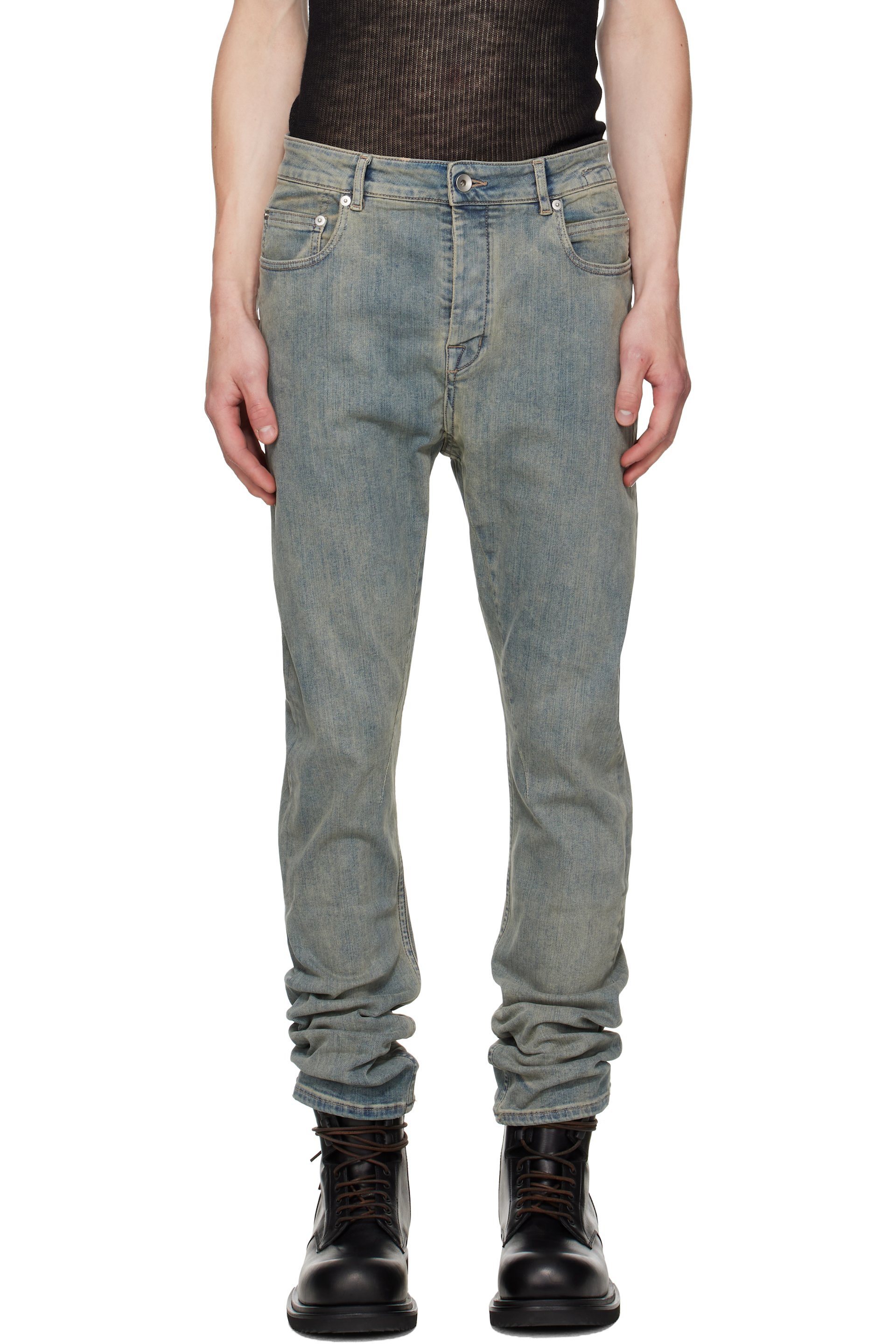 Rick Owens DRKSHDW - Blue Tower Detroit Cut Jeans