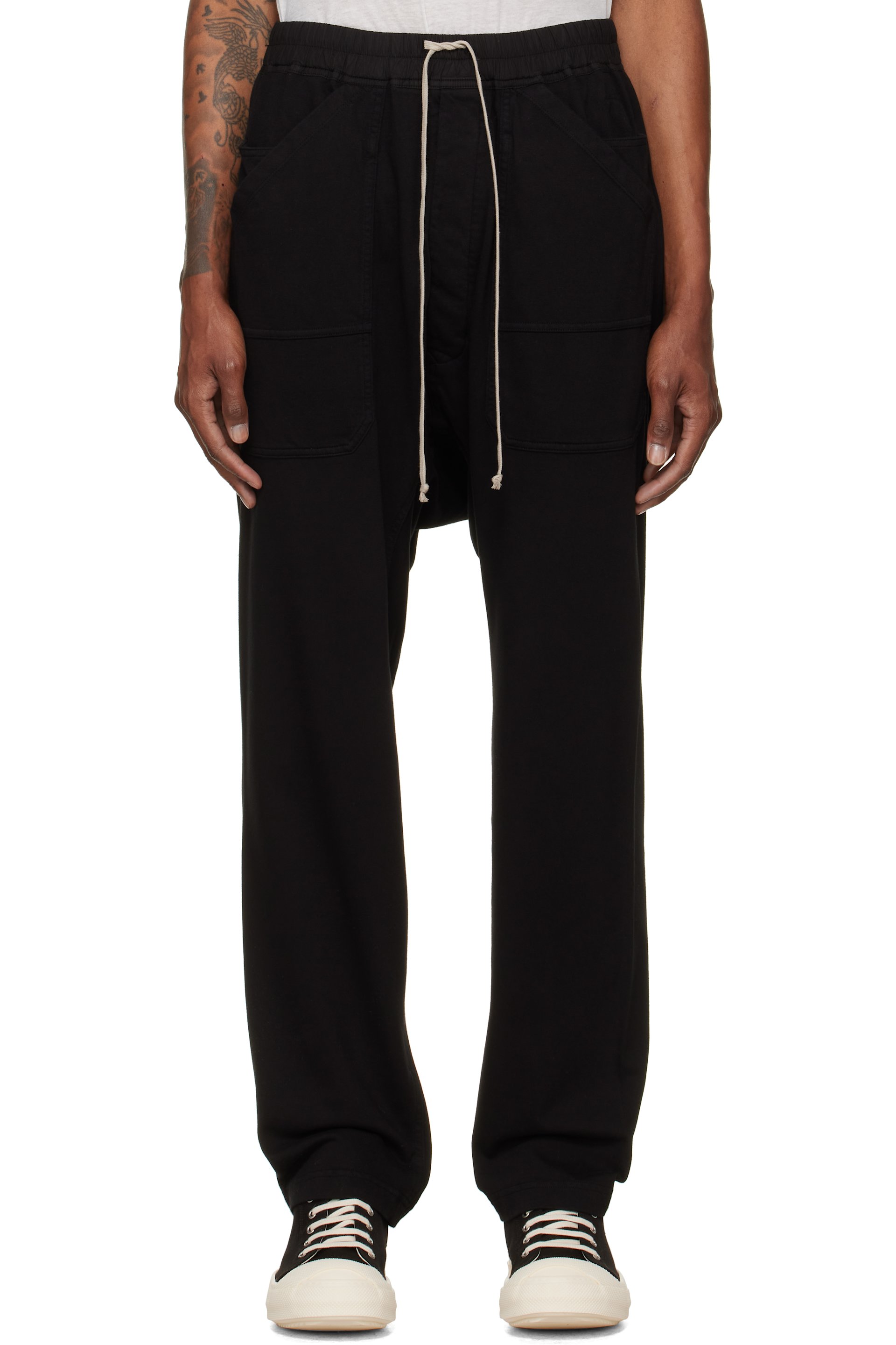 Rick Owens DRKSHDW - Black Tower Classic Drawstring Cargo Pants