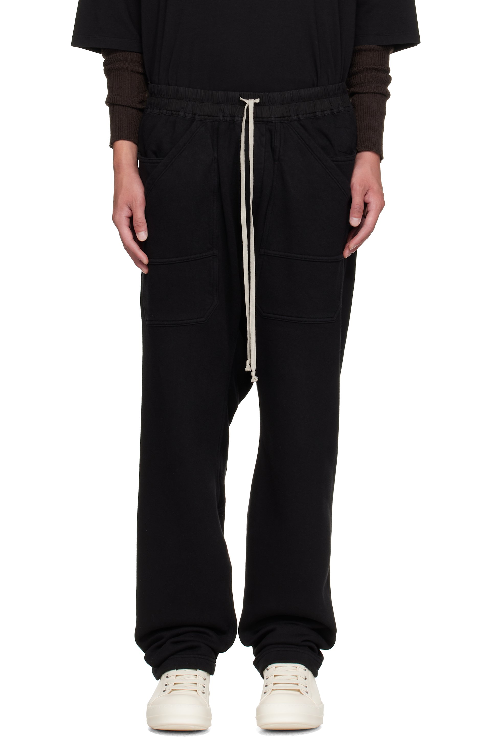 Rick Owens DRKSHDW - Pantalon cargo noir à cordon coulissant - Tower