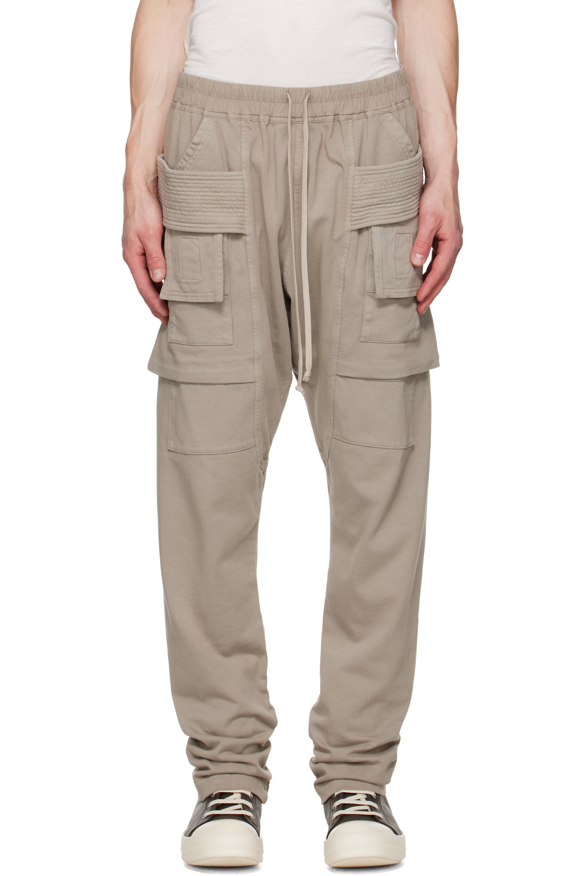 Rick Owens DRKSHDW - Gray Tower Creatch Cargo Drawstring Pants