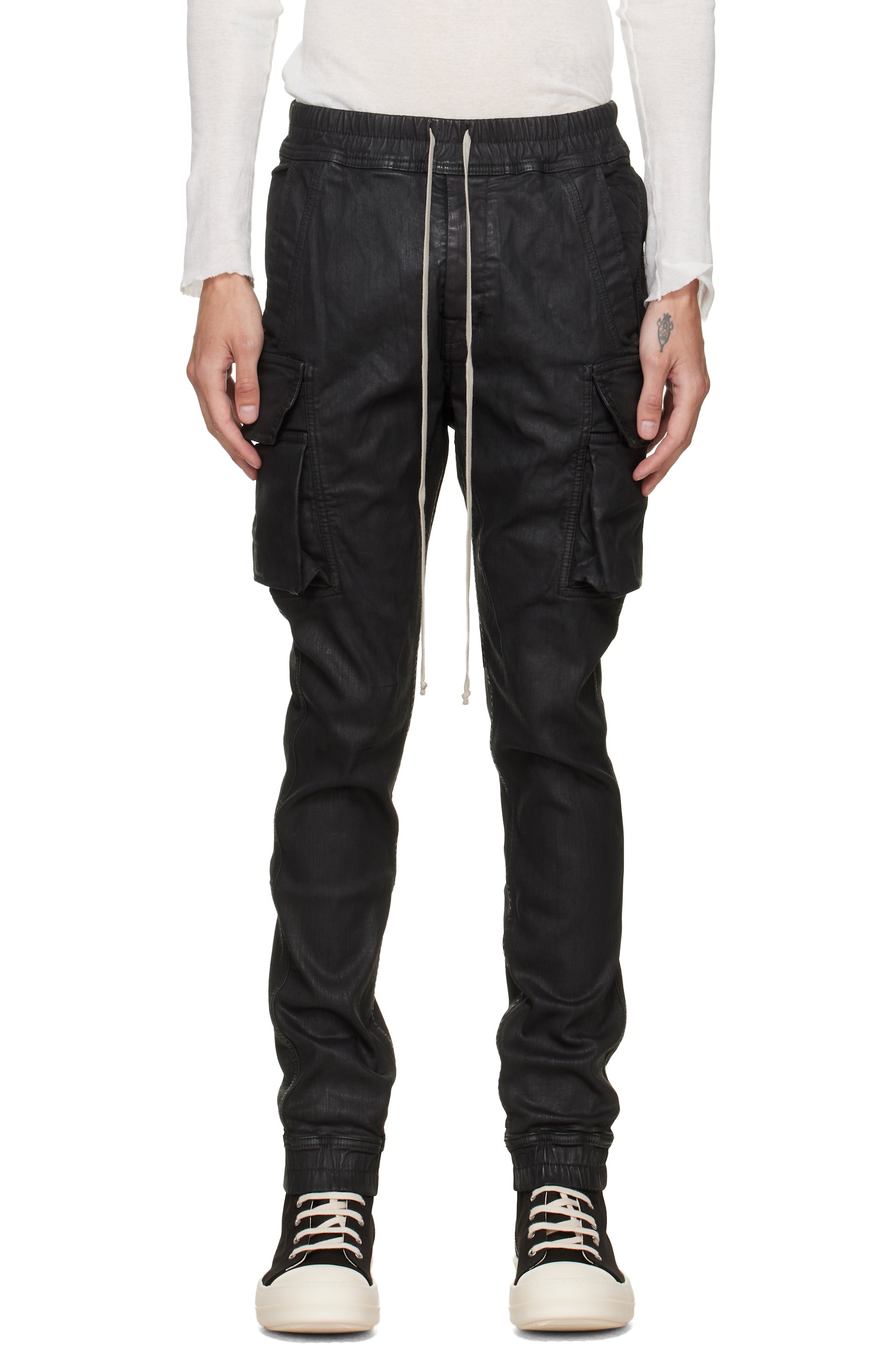 Rick Owens DRKSHDW - Black Tower Mastodon Cut Denim Cargo Pants