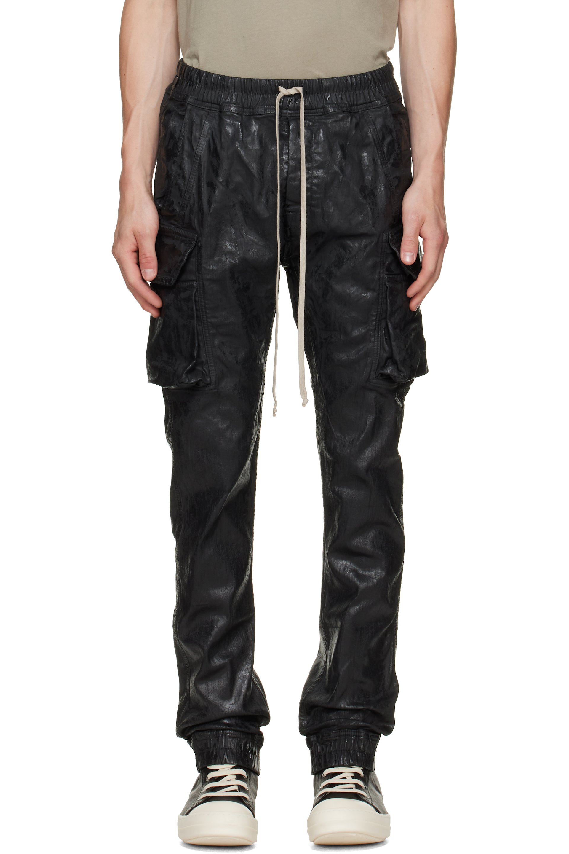 Rick Owens DRKSHDW - Black Tower Megacrust Mastodon Cut Cargo Pants