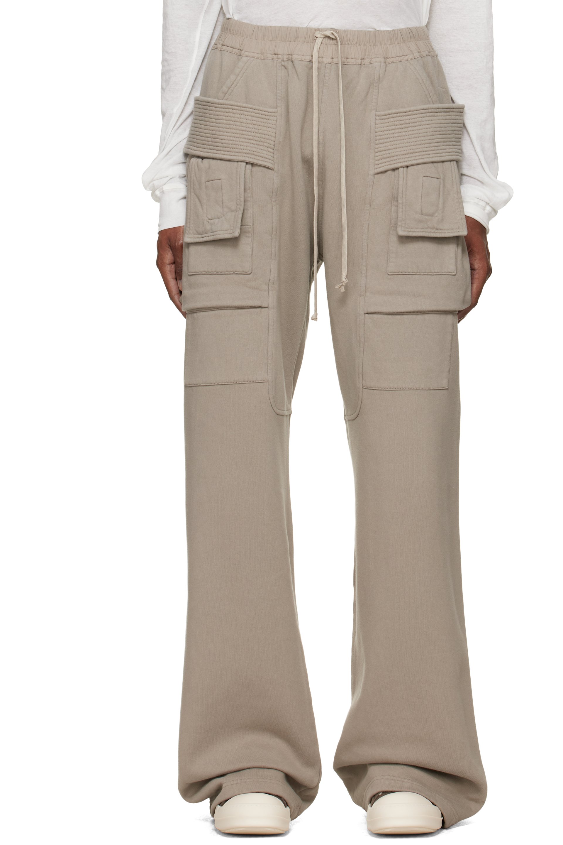 Rick Owens DRKSHDW - Gray Tower Creatch Wide Drawstring Cargo Pants