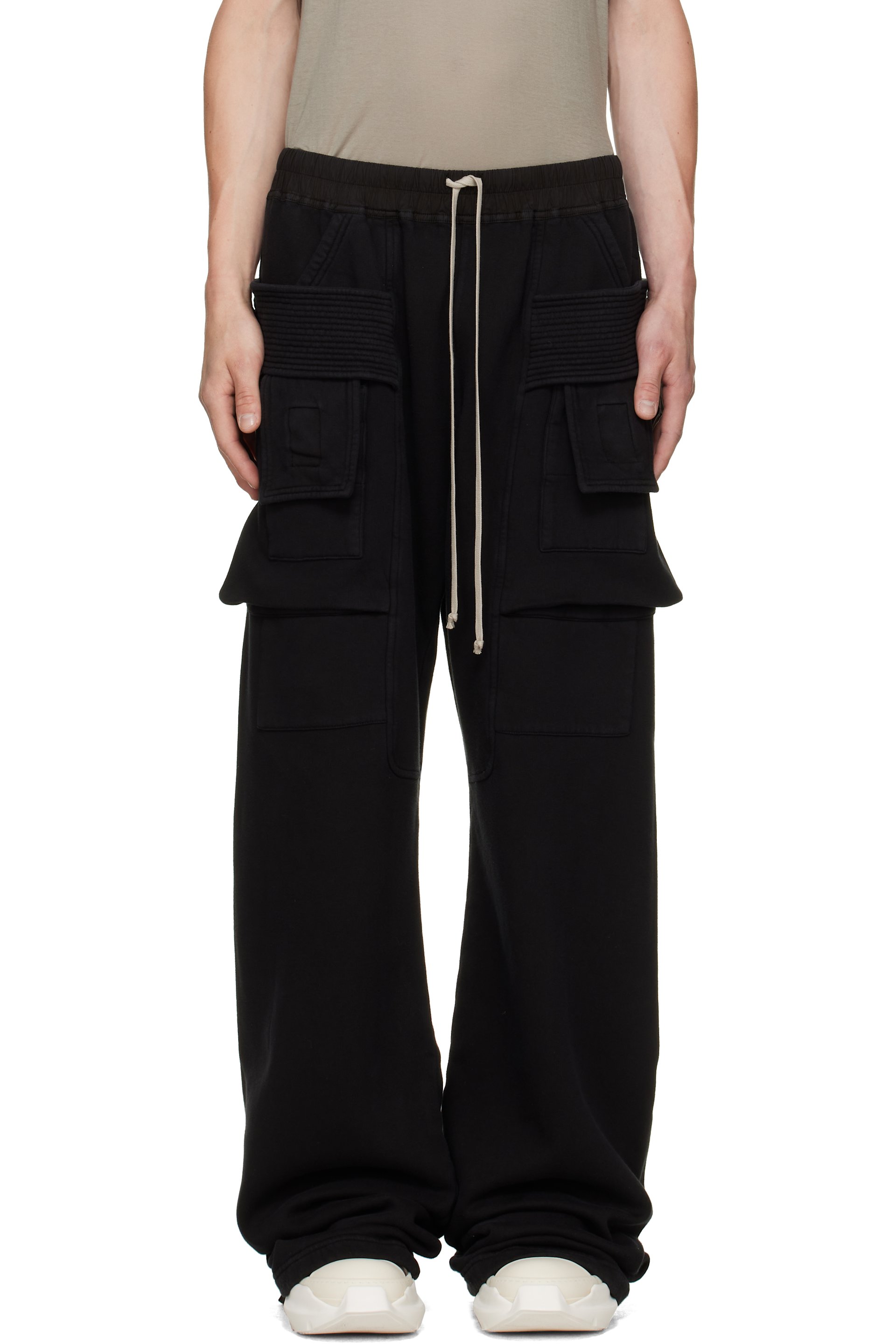 Rick Owens DRKSHDW - Black Tower Creatch Wide Cargo Lounge Pants