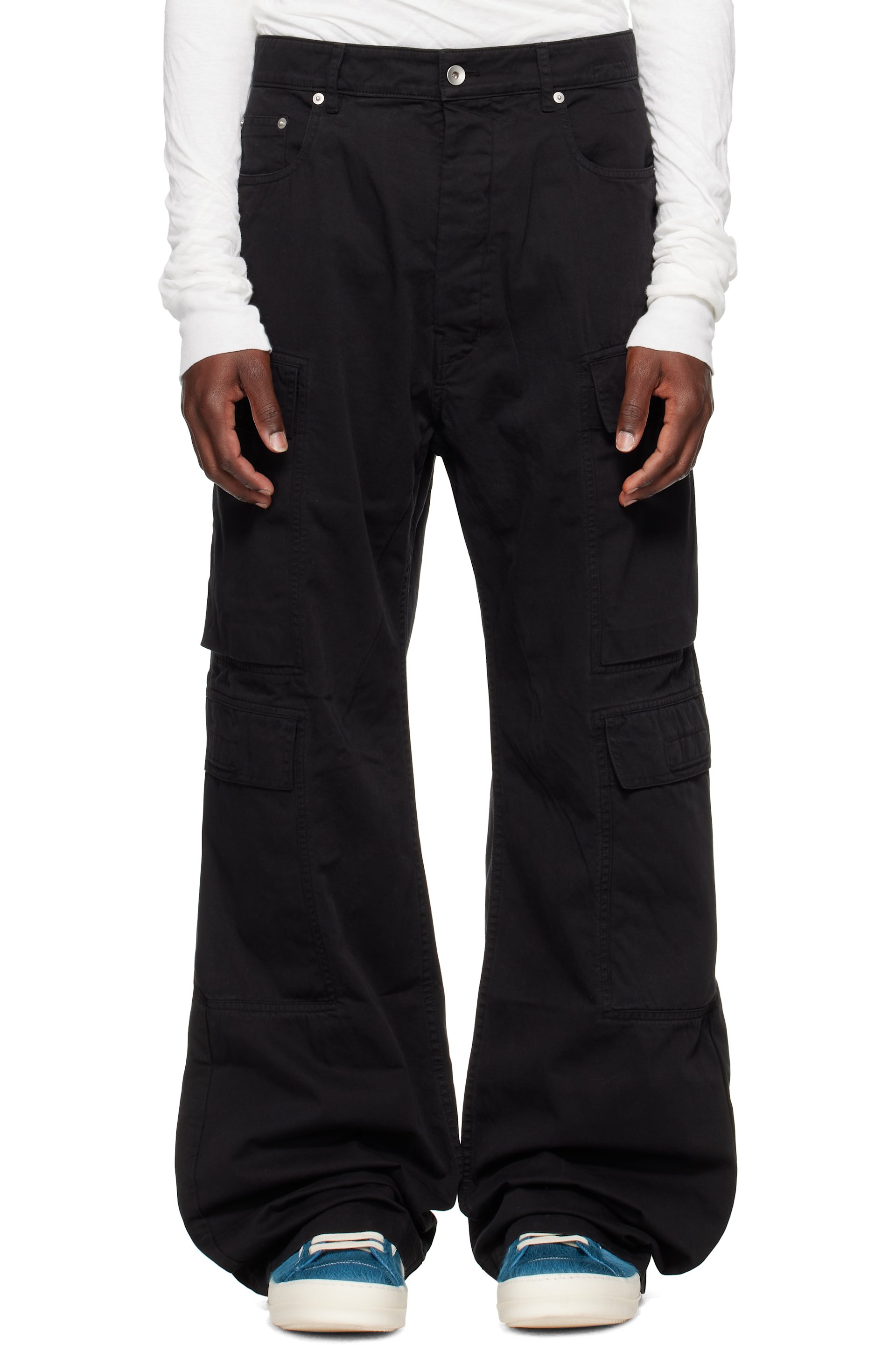 Rick Owens DRKSHDW - Black Tower Double Cargo Jeans