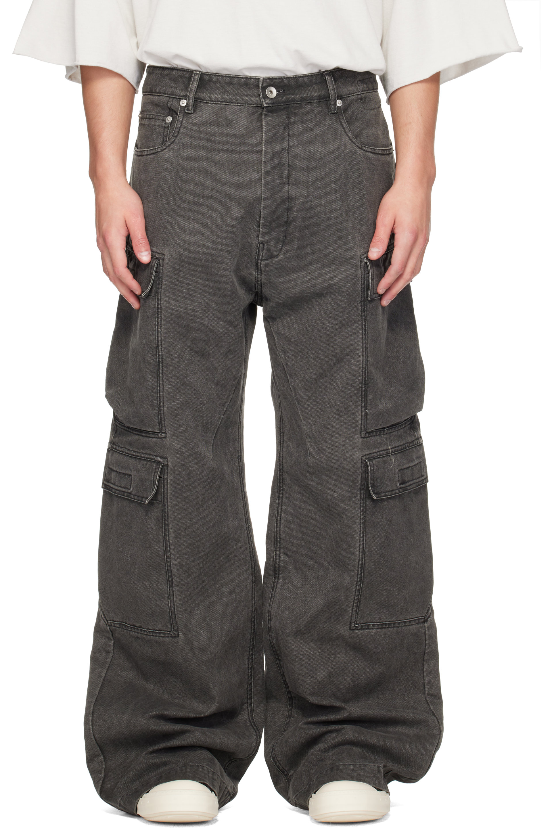 Rick Owens DRKSHDW - Pantalon cargo gris - Tower