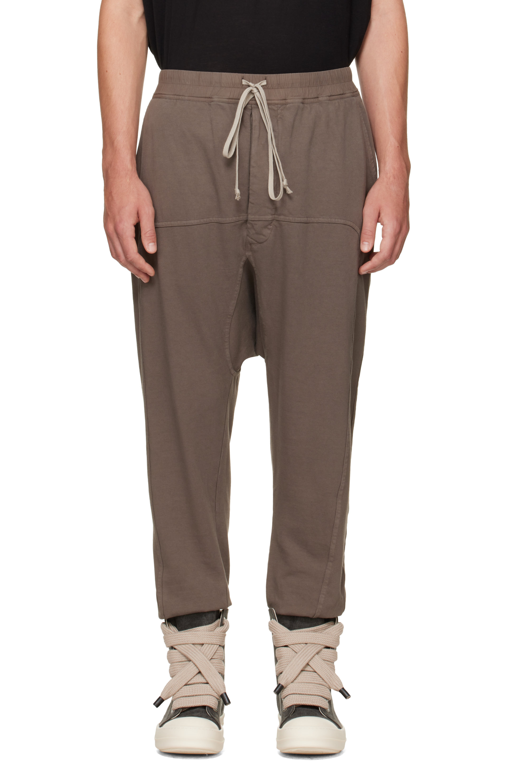 Rick Owens DRKSHDW - 灰褐色 Tower Prisoner Drawstring 长裤