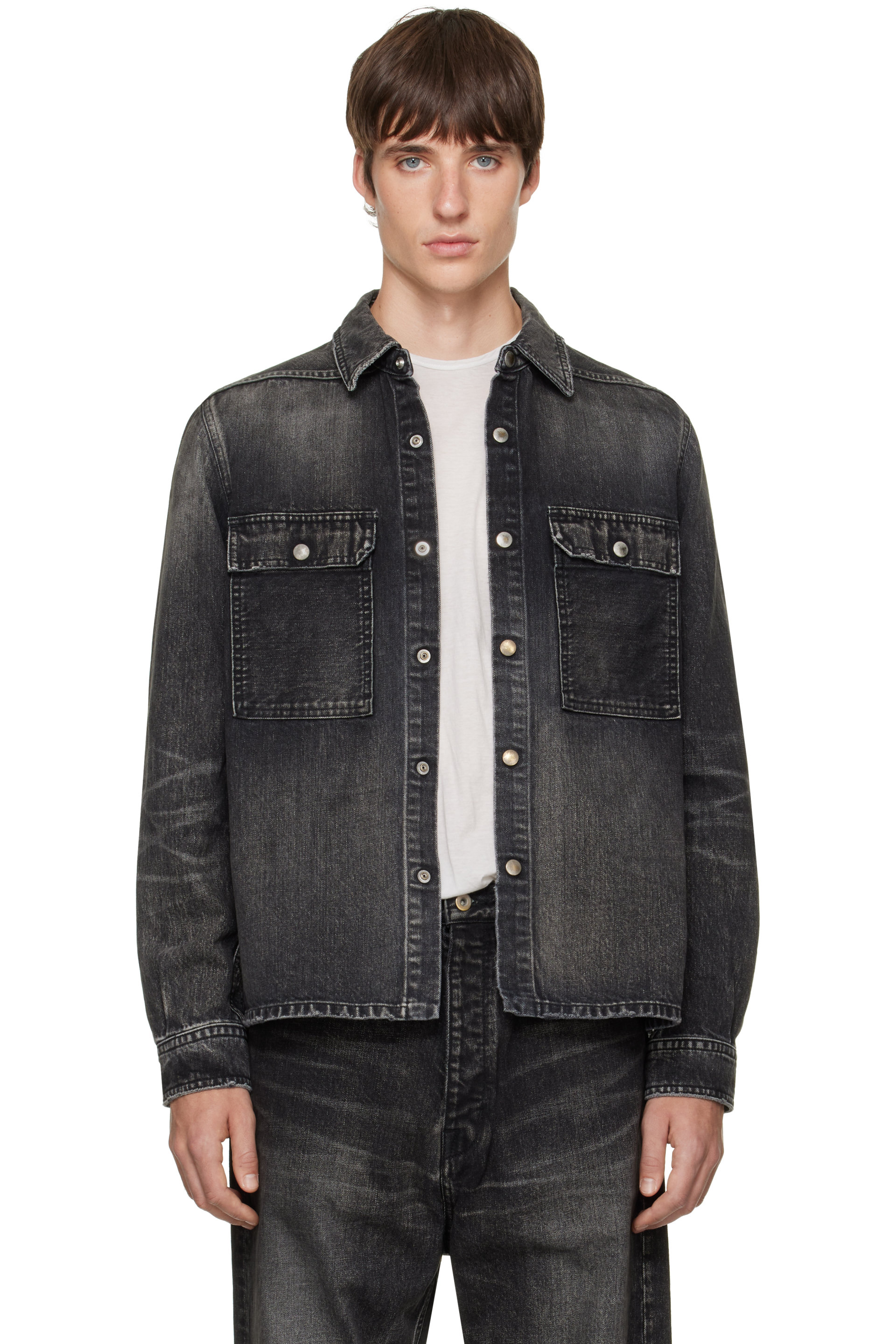 Rick Owens DRKSHDW - Black Tower Cropped Denim Outershirt