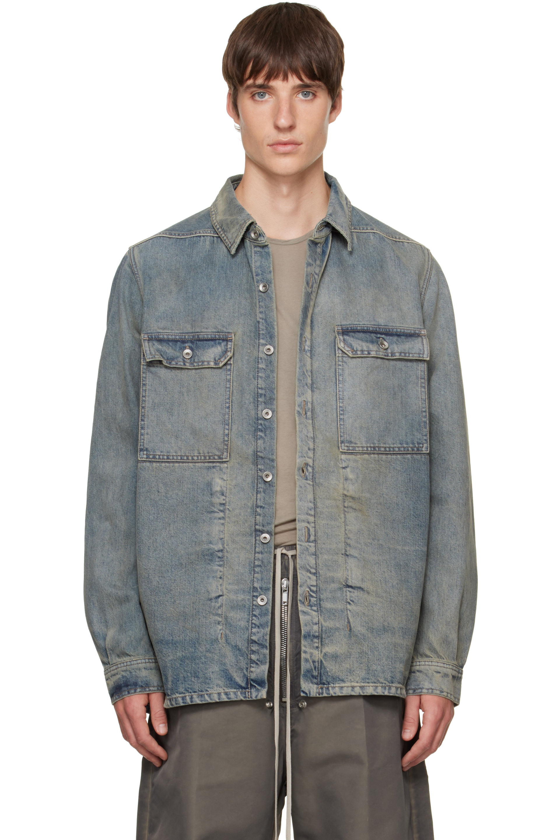 Rick Owens DRKSHDW - Blue Tower Denim Outershirt