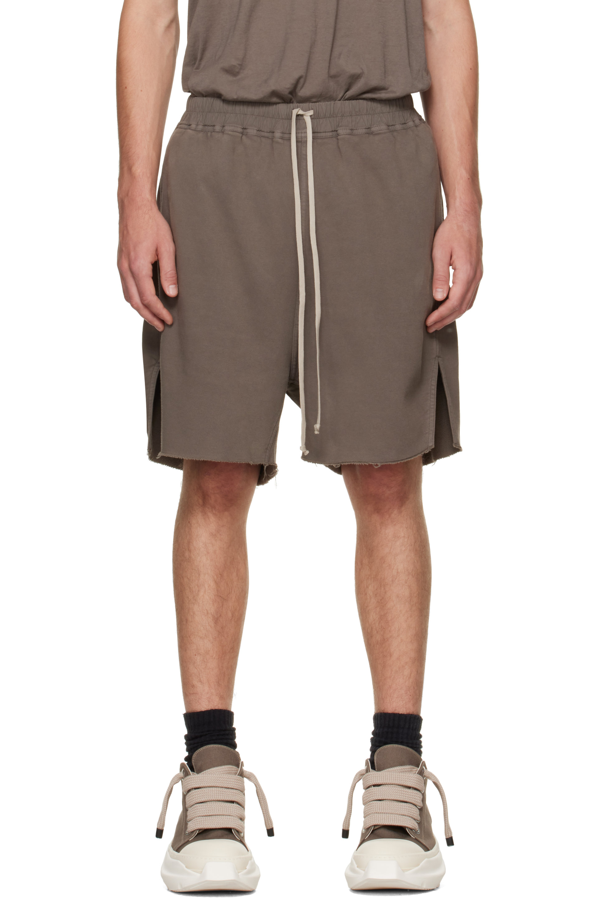 Rick Owens DRKSHDW - Short long taupe à glissière arrière - Tower