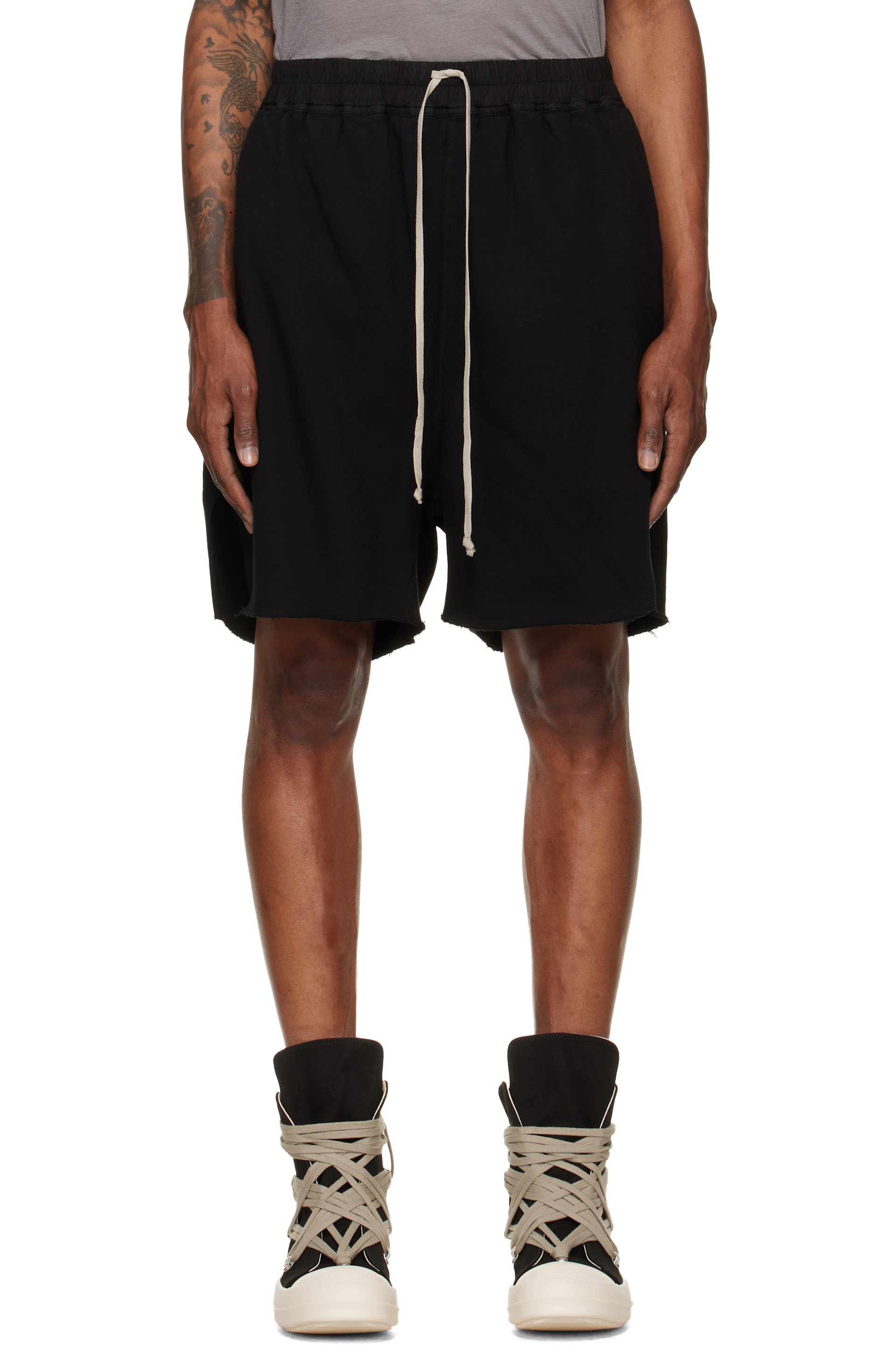 Rick Owens DRKSHDW - Black Tower Loing Boxers Butt Zip Shorts