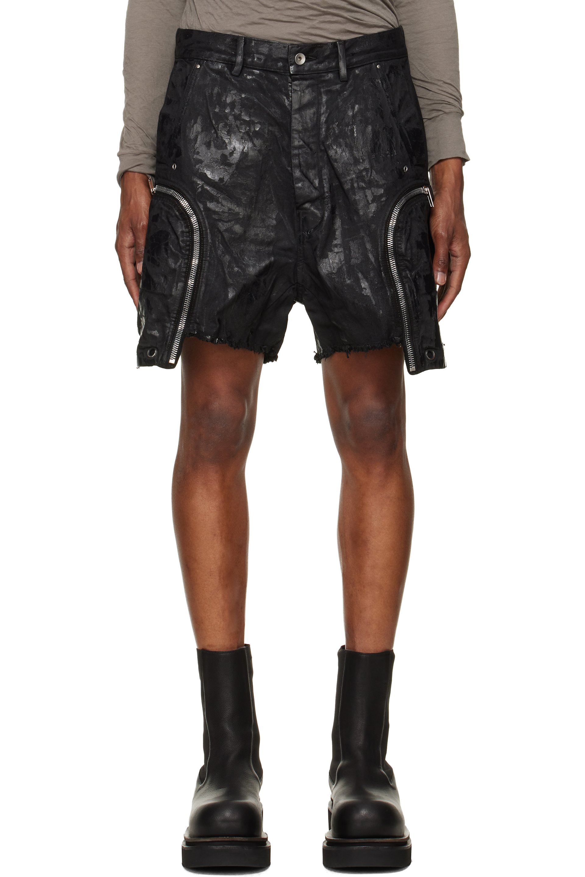 Rick Owens DRKSHDW - Black Tower Bauhaus Denim Shorts