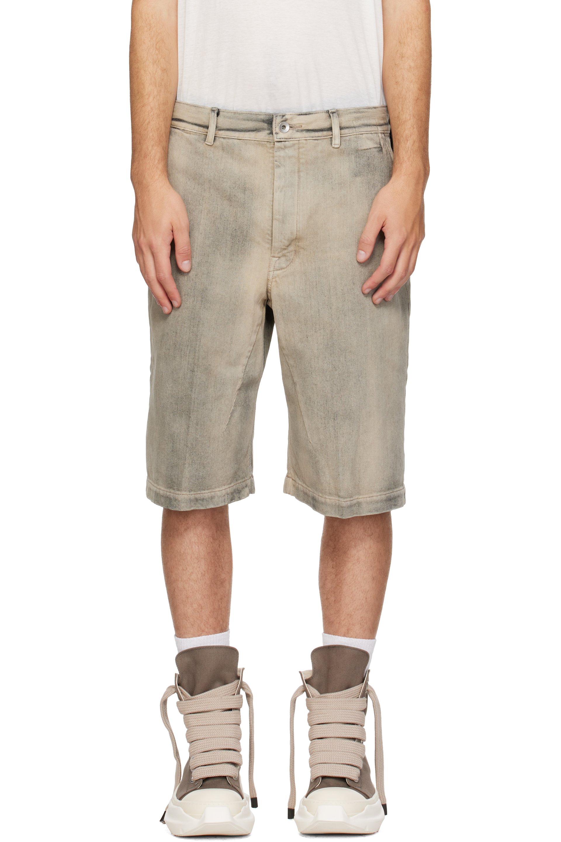Rick Owens DRKSHDW - Short de travail gris en denim - Tower