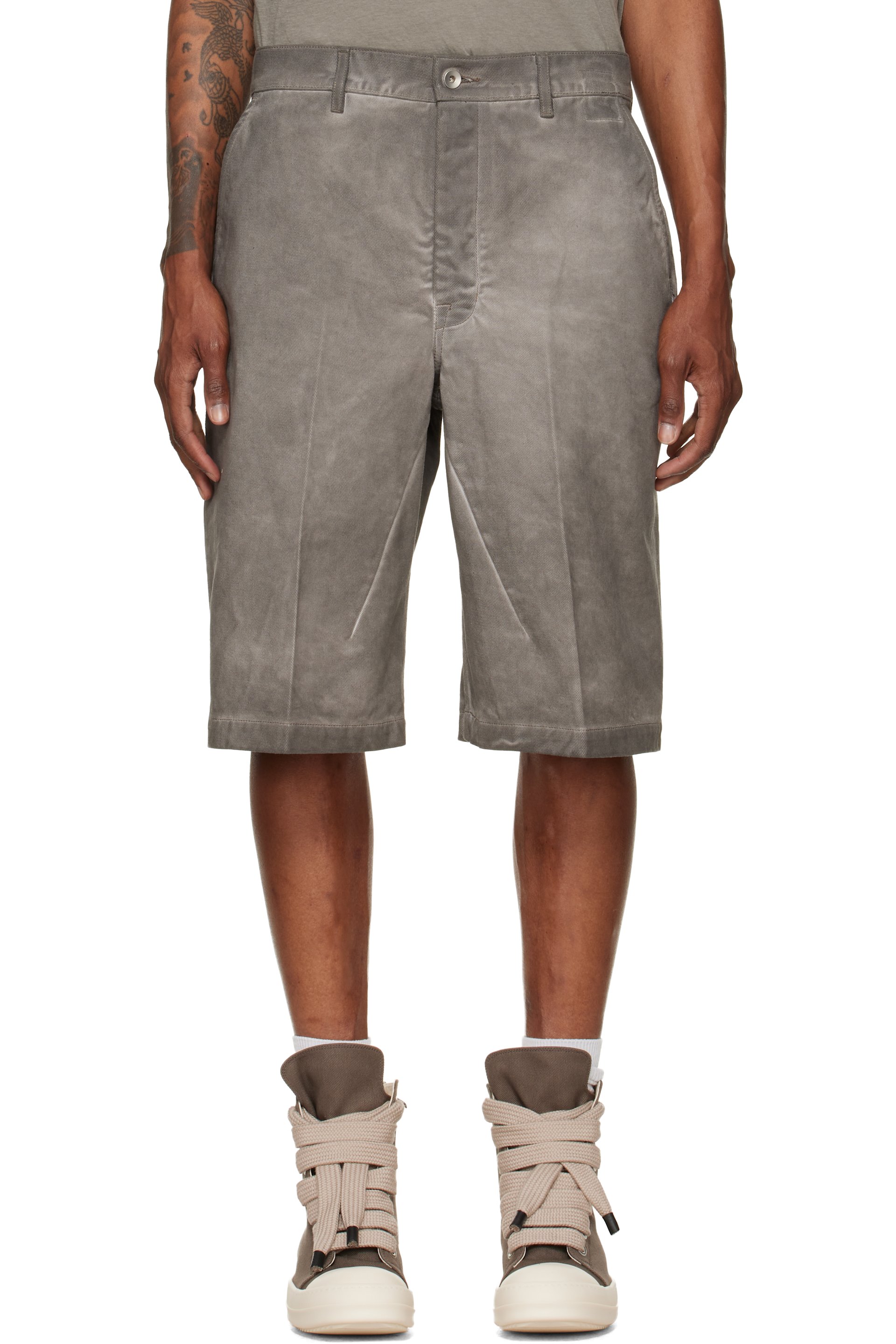 Rick Owens DRKSHDW - Gray Tower Work Denim Shorts