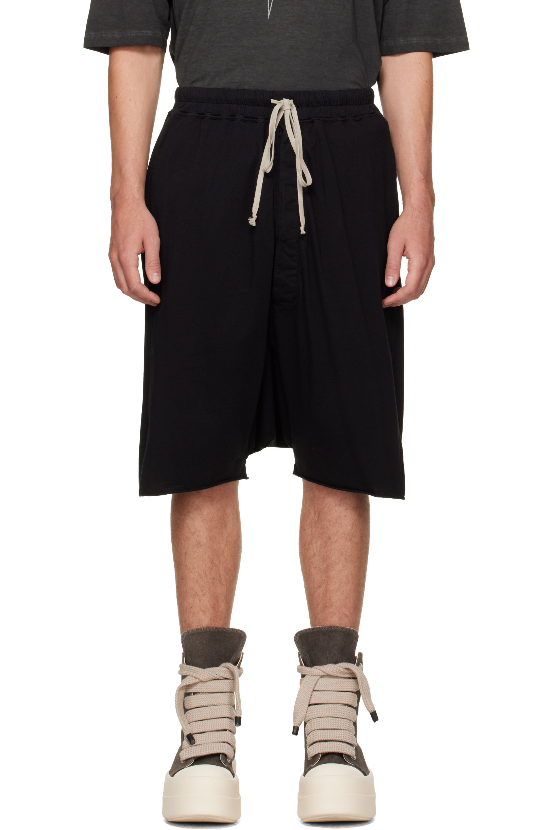 Rick Owens DRKSHDW - Black Tower Drawstring Pods Shorts