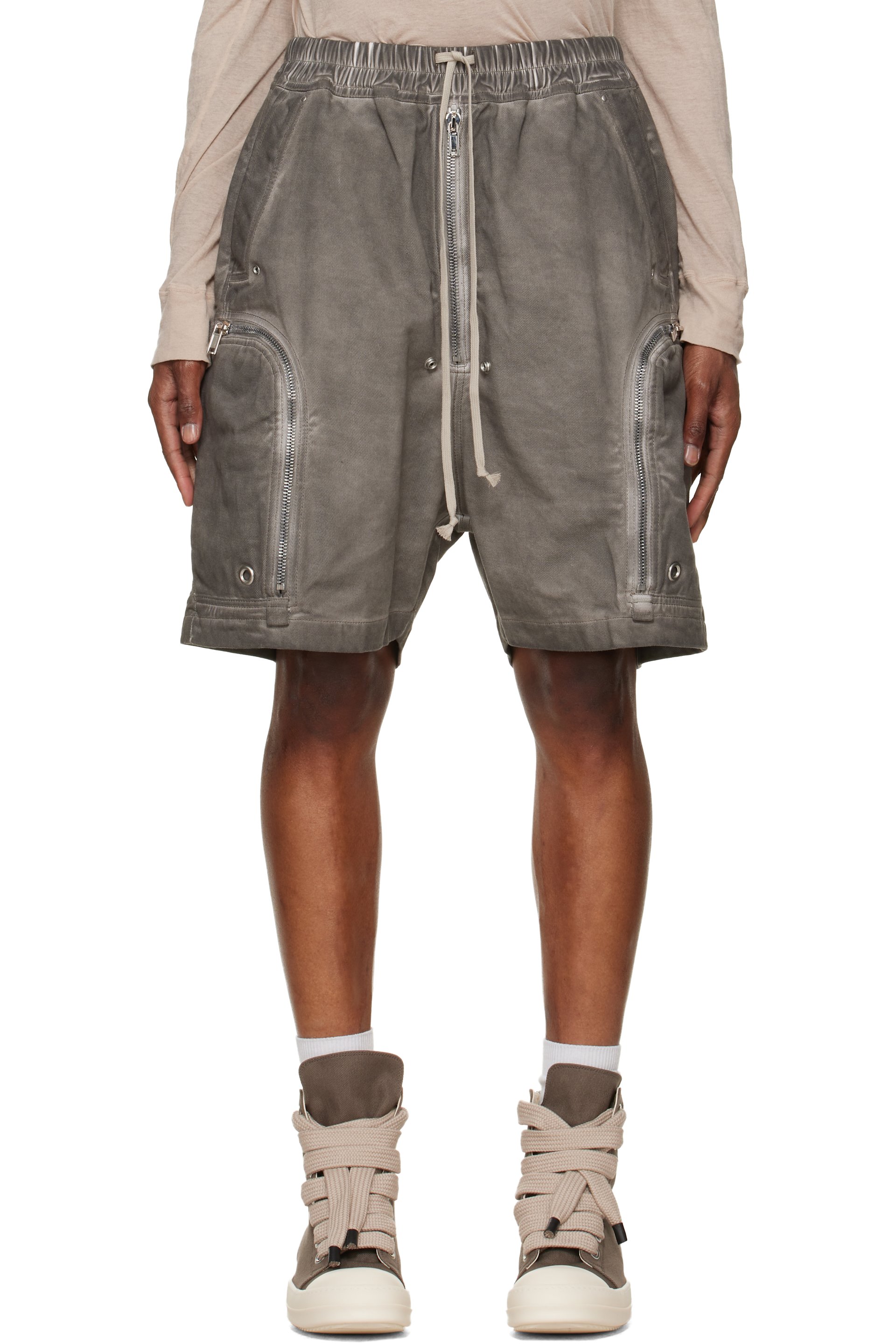 Rick Owens DRKSHDW - Gray Tower Bauhaus Denim Shorts