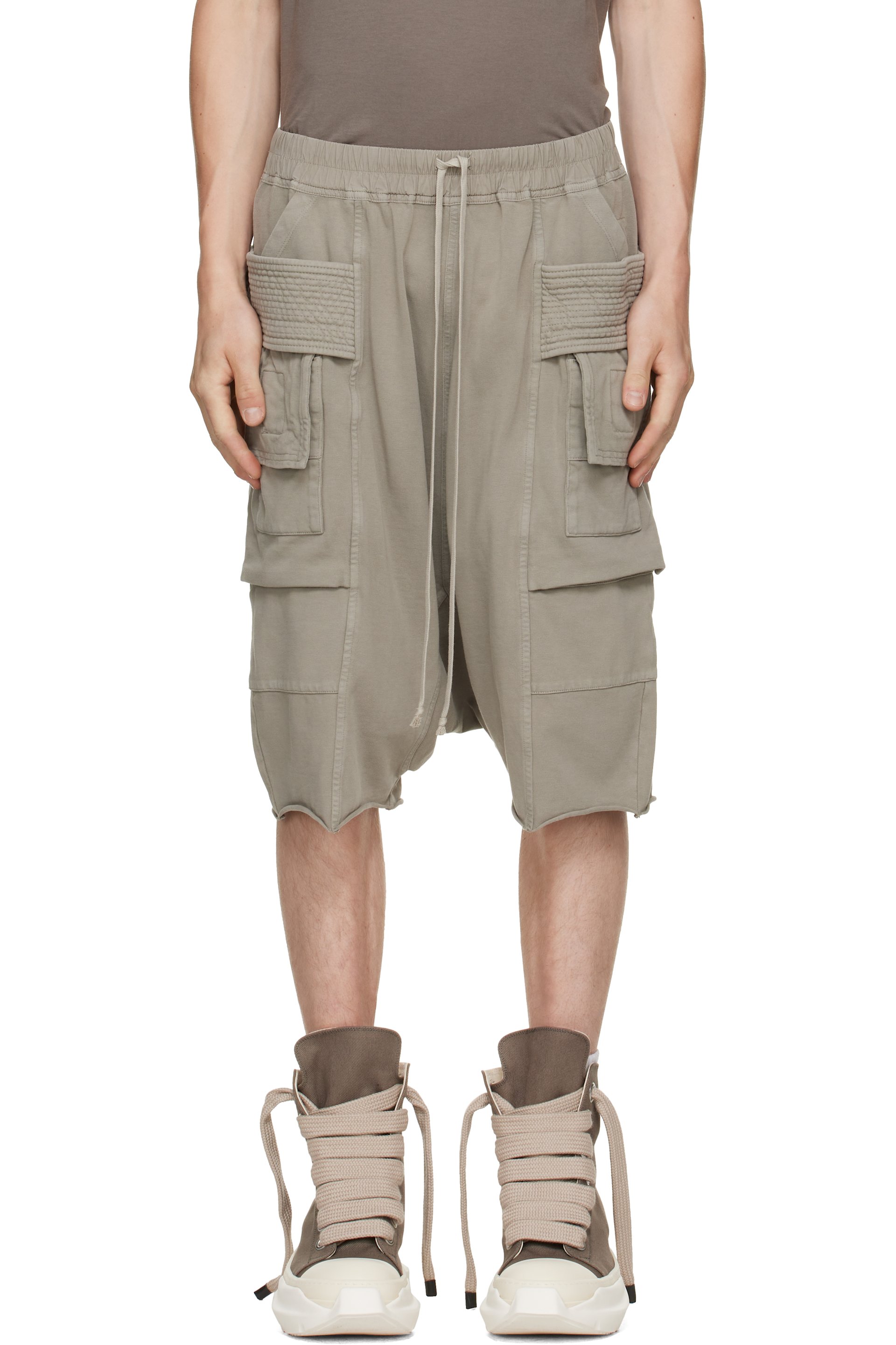 Rick Owens DRKSHDW - Taupe Tower Creatch Cargo Pods Shorts