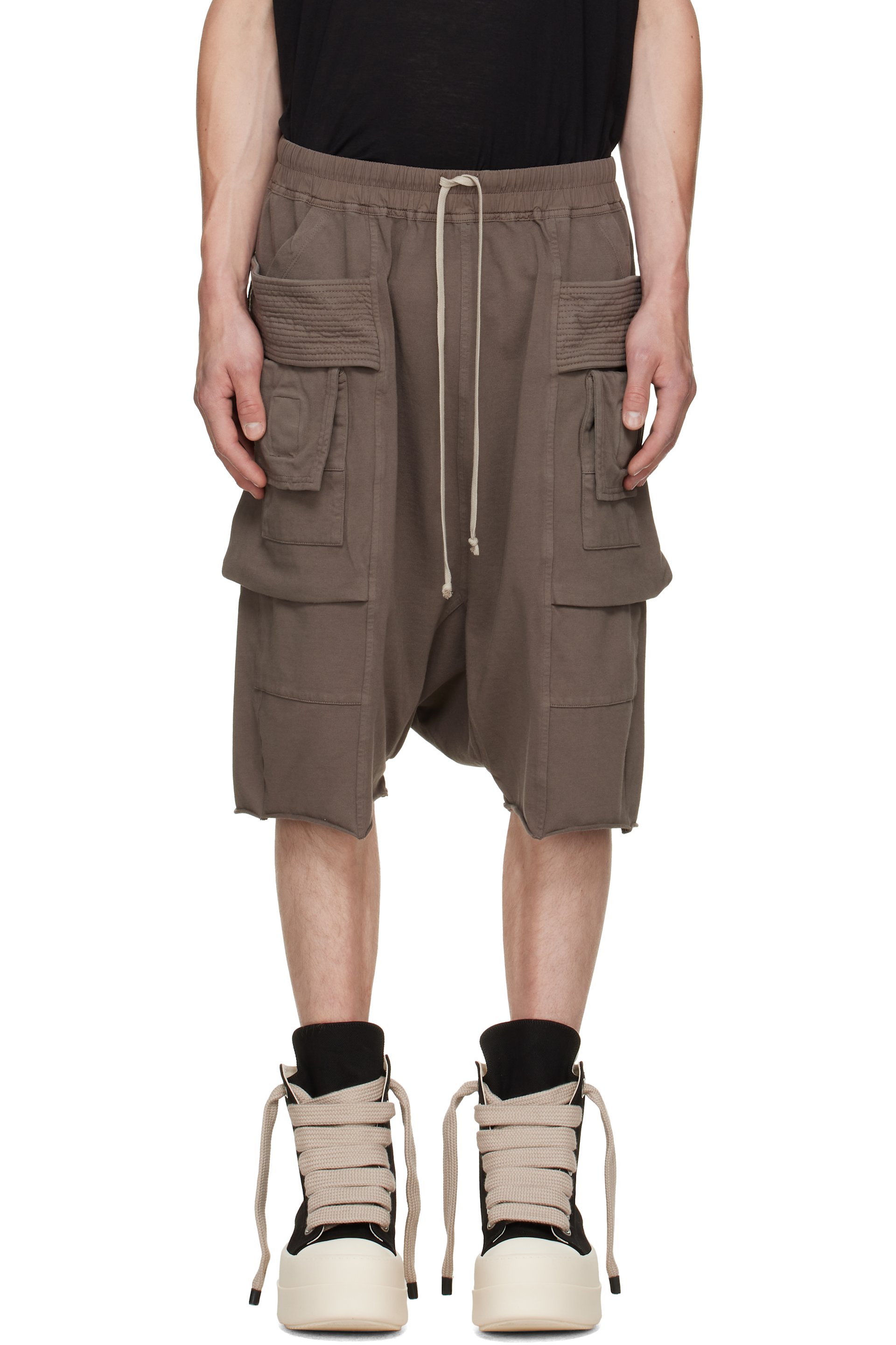 Rick Owens DRKSHDW - Taupe Tower Creatch Cargo Pods Shorts