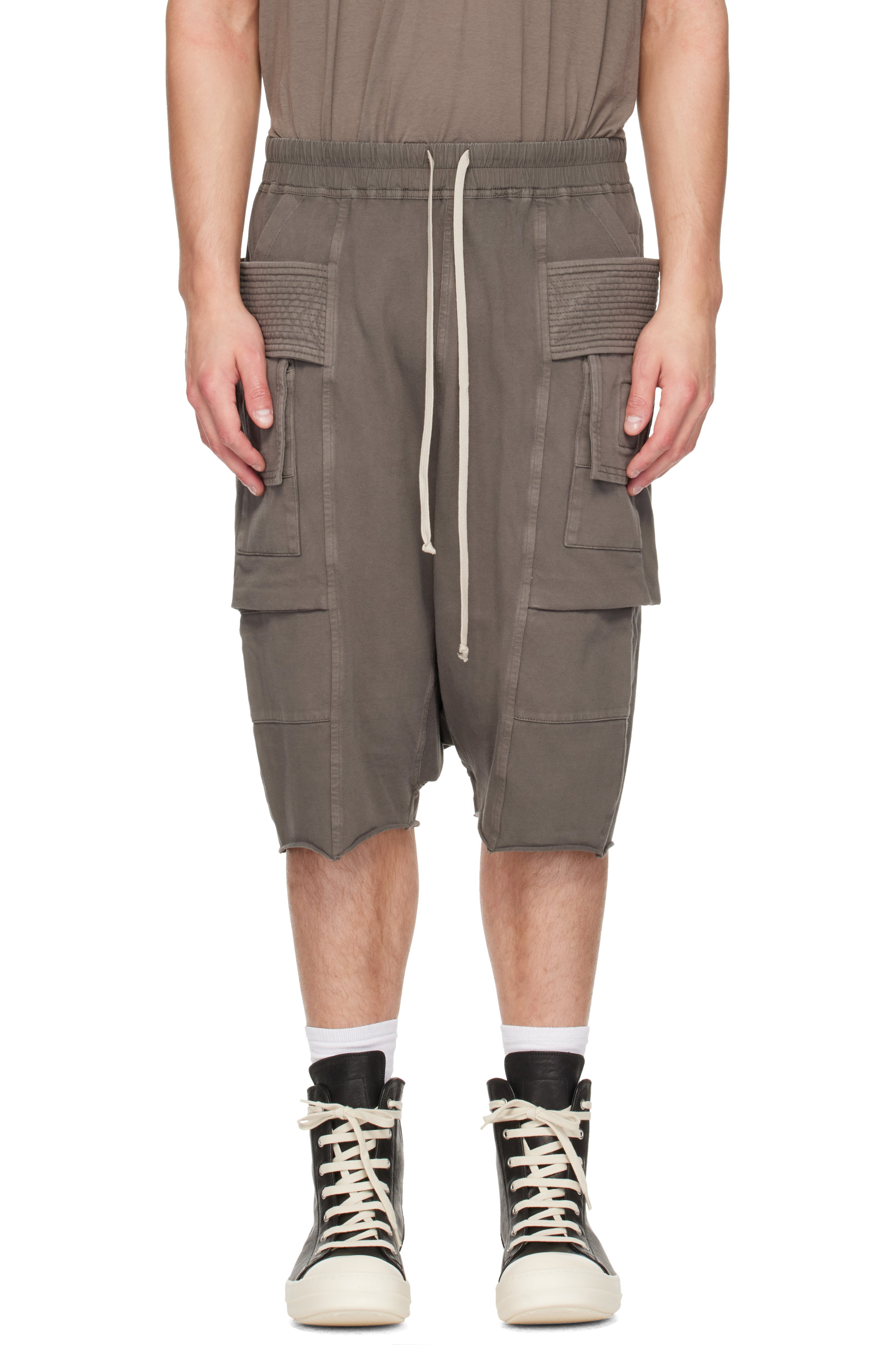 Rick Owens DRKSHDW - Gray Tower Creatch Cargo Shorts