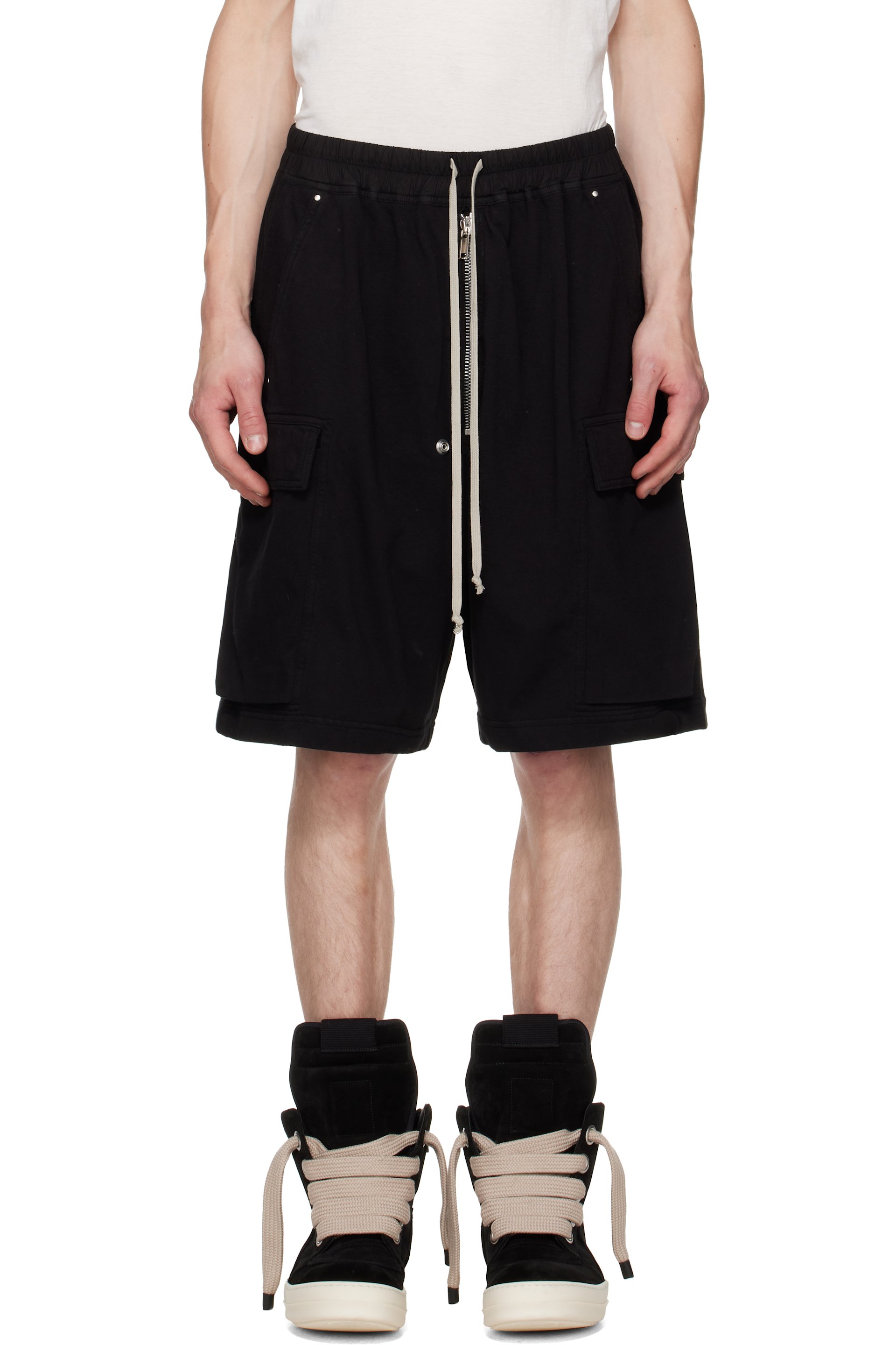 Rick Owens DRKSHDW - Black Tower Creatch Cargo Pods Shorts