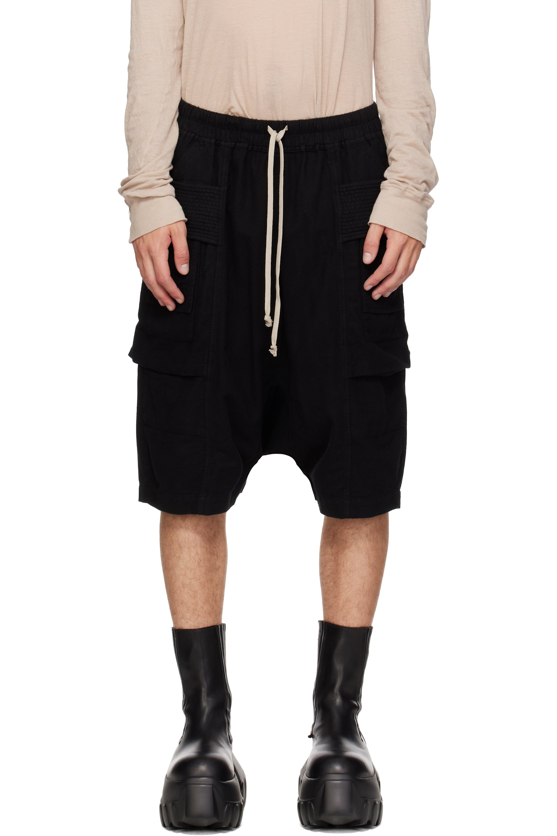 Rick Owens DRKSHDW - Short cargo Creatch Pods noir - Tower