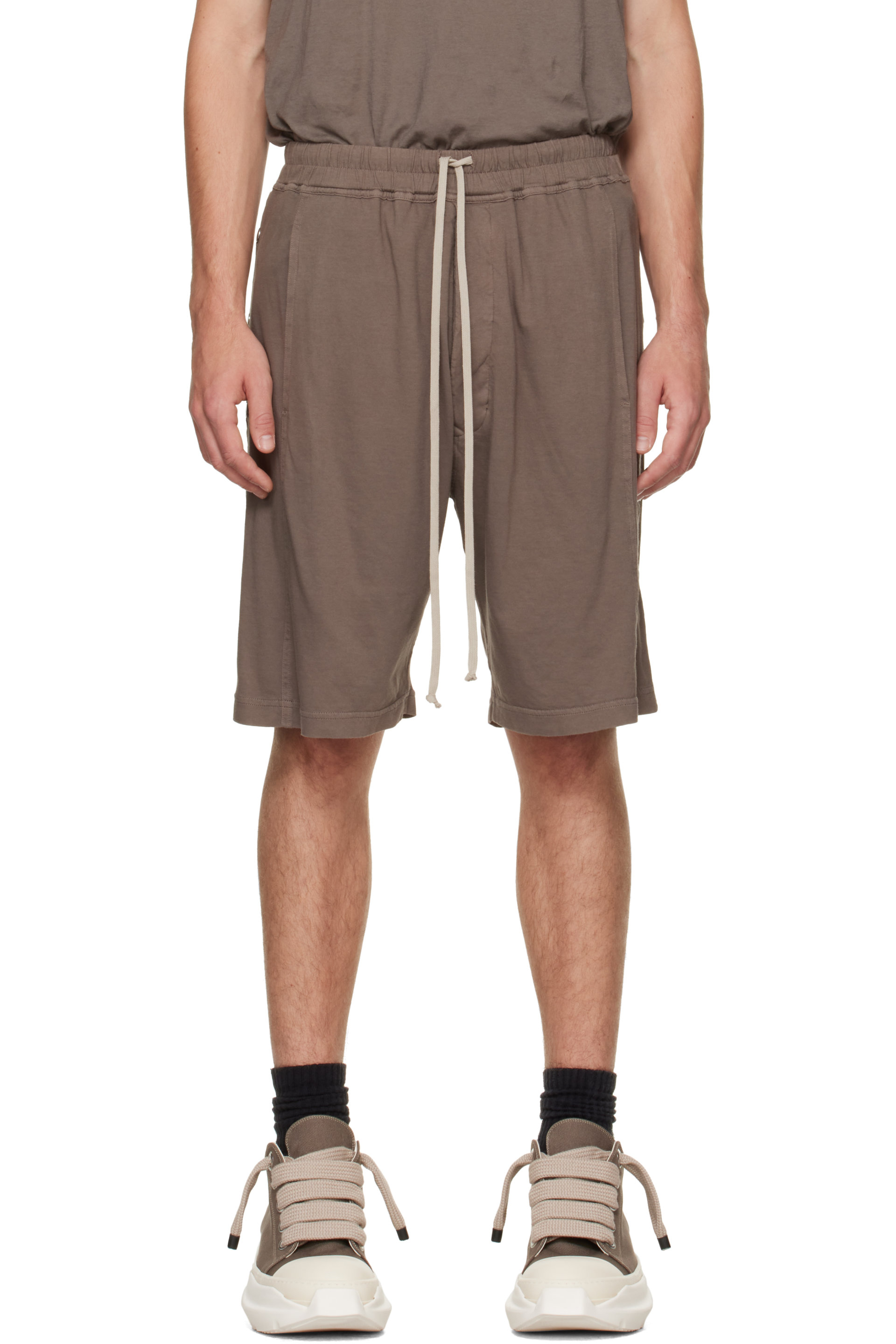 Rick Owens DRKSHDW - Short taupe à boutons-pression - Tower