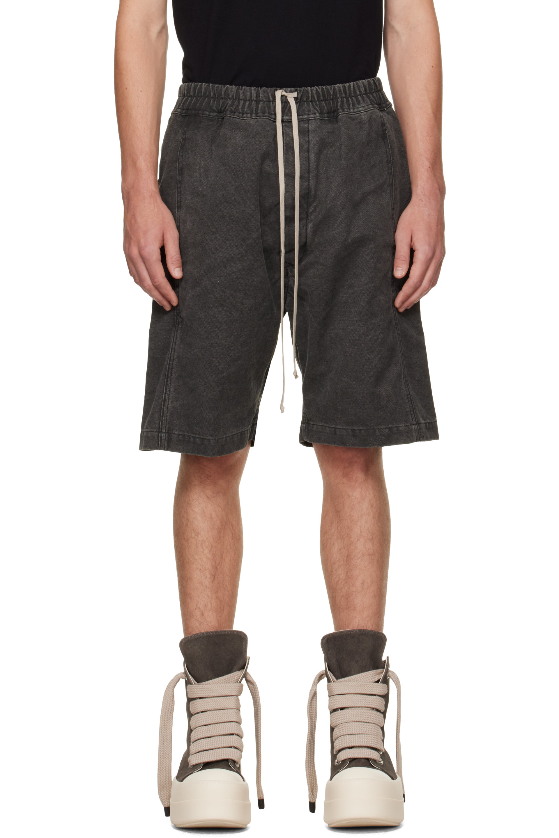 Rick Owens DRKSHDW - Short gris à boutons-pression - Tower