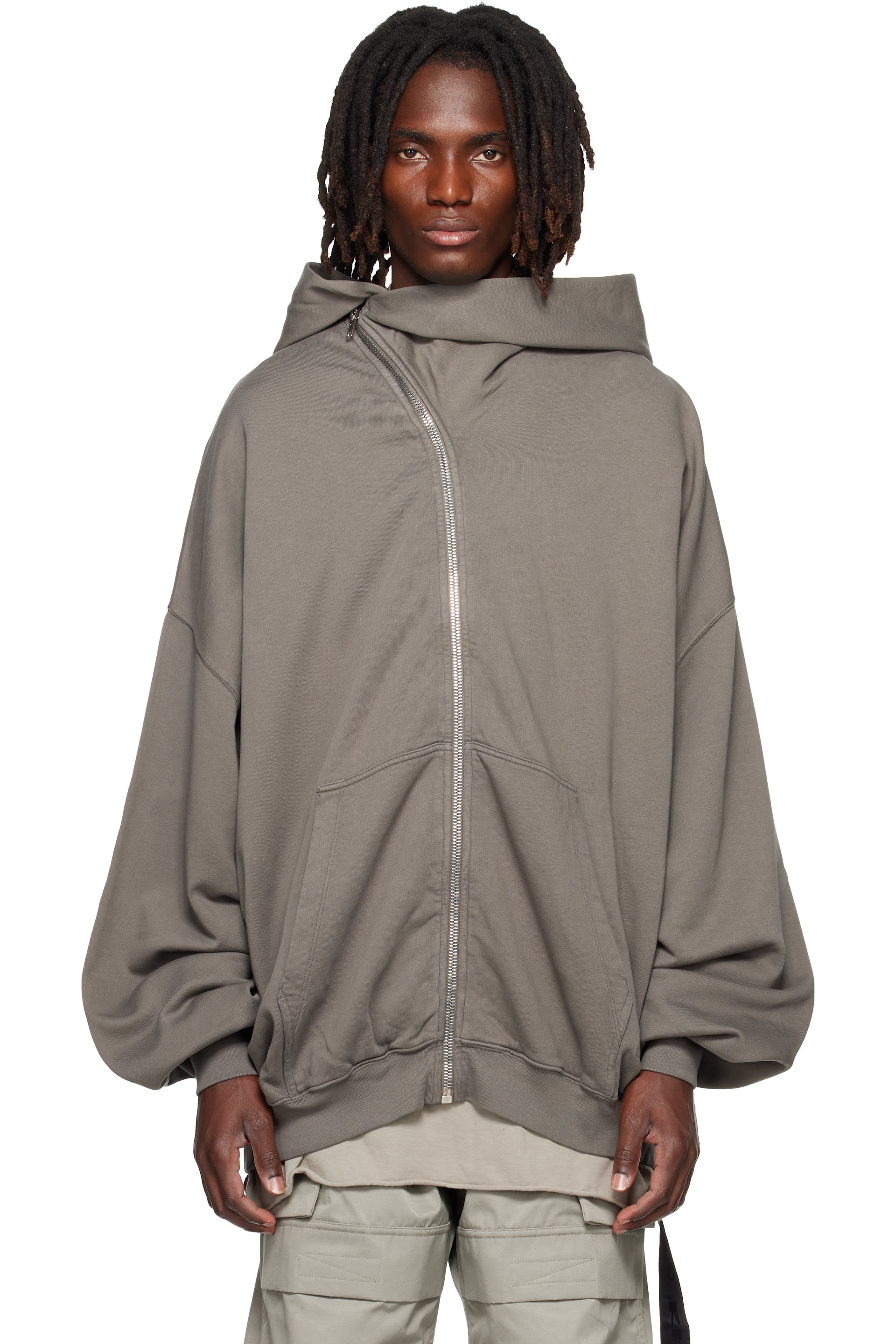 Rick Owens DRKSHDW - Pull à capuche Mountain Hun gris - Tower