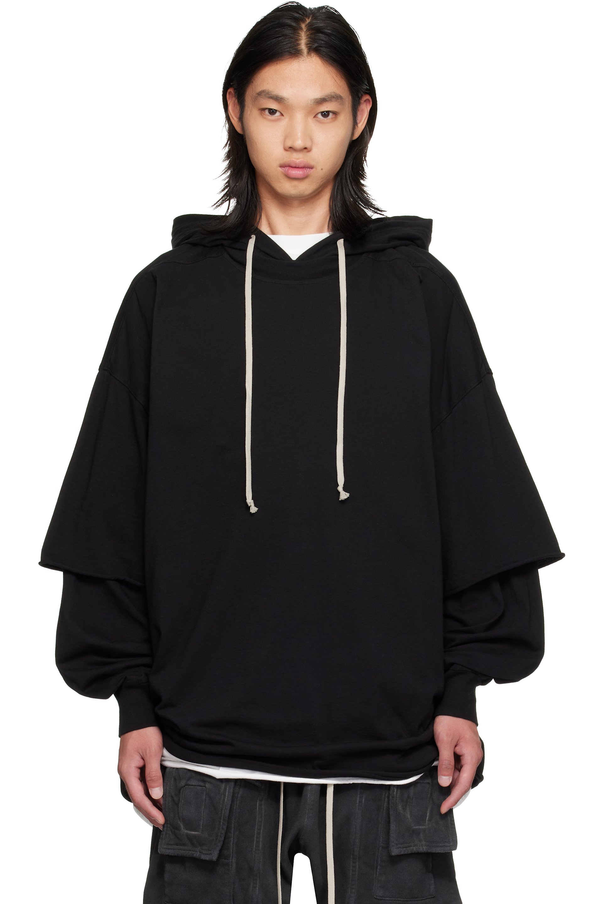 Rick Owens DRKSHDW - Pull à capuche Tommy Hustler noir - Tower
