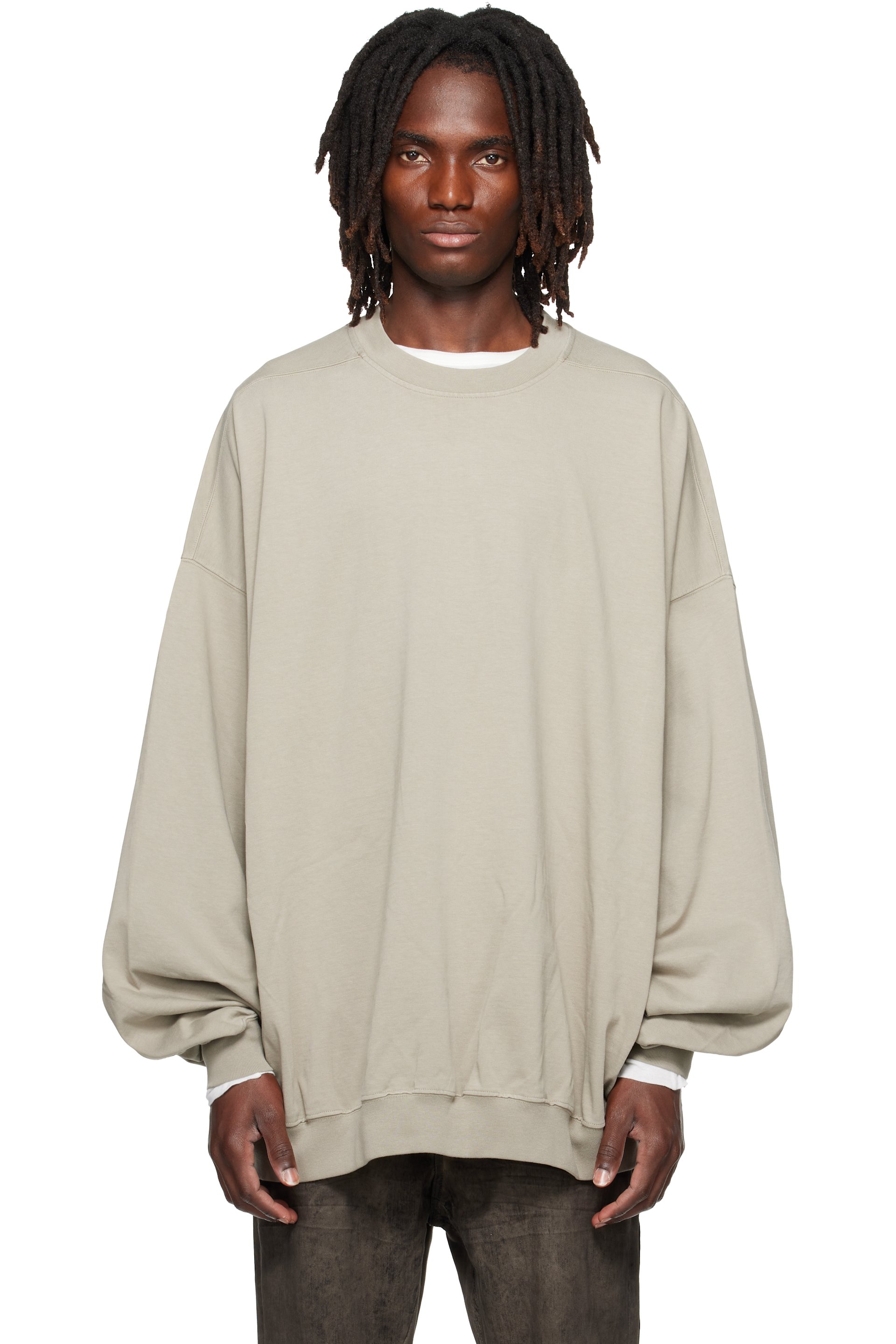 Rick Owens DRKSHDW - Gray Tower Hun Crewneck Sweatshirt