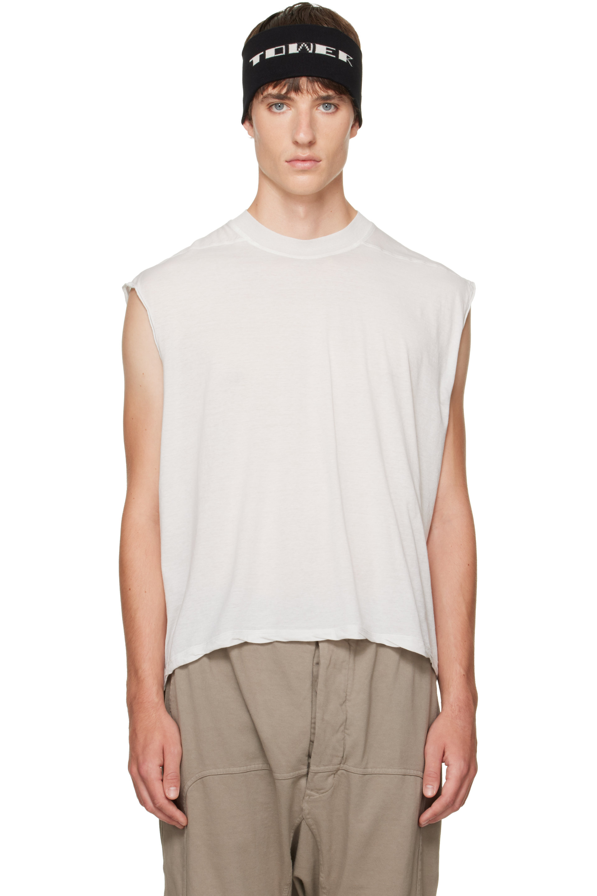Rick Owens DRKSHDW - T-shirt écourté Tarp blanc cassé - Tower