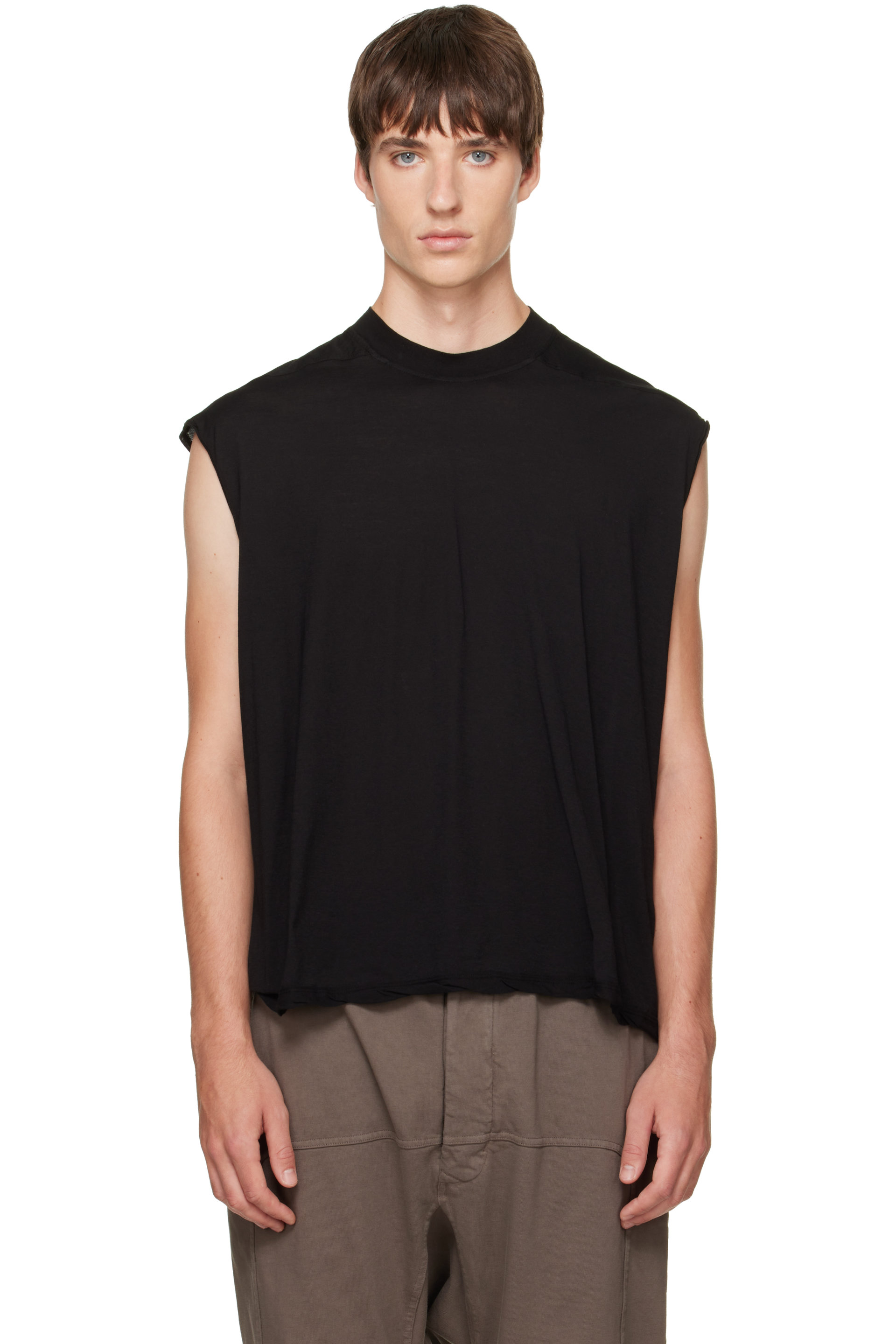 Rick Owens DRKSHDW - Black Tower Cropped Tarp T-shirt